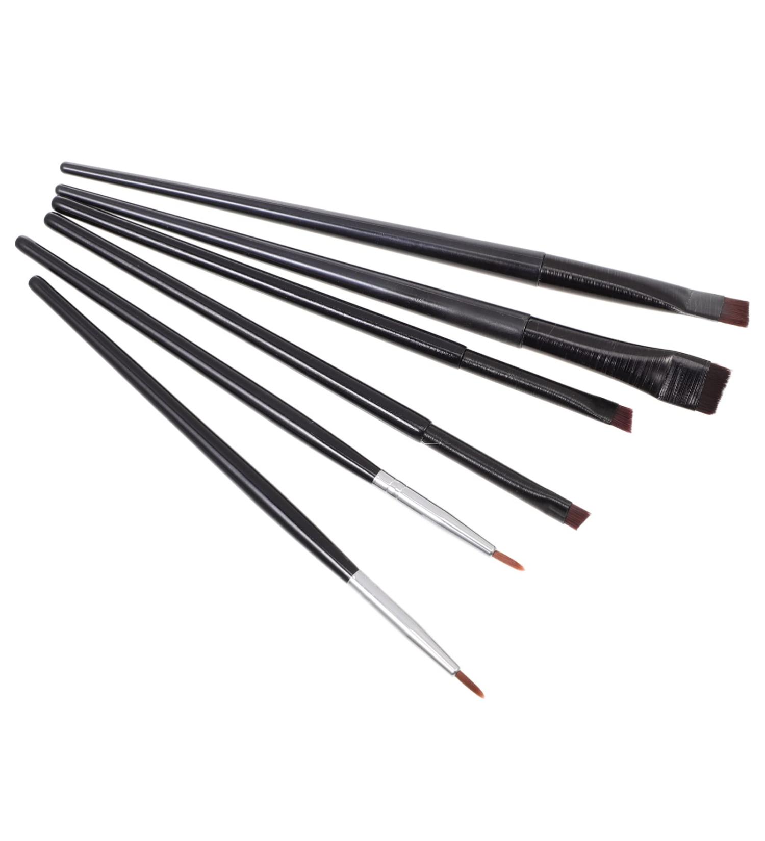 Beavorty Angled Brow Brush 6pcs Eyeliner Makeup Brush Ladies Suits Makeup Eyeliner Wand Flat Brush Girl Fine Point Cosmetic 15.6x1cm Black - Buy Online on GoSupps.com