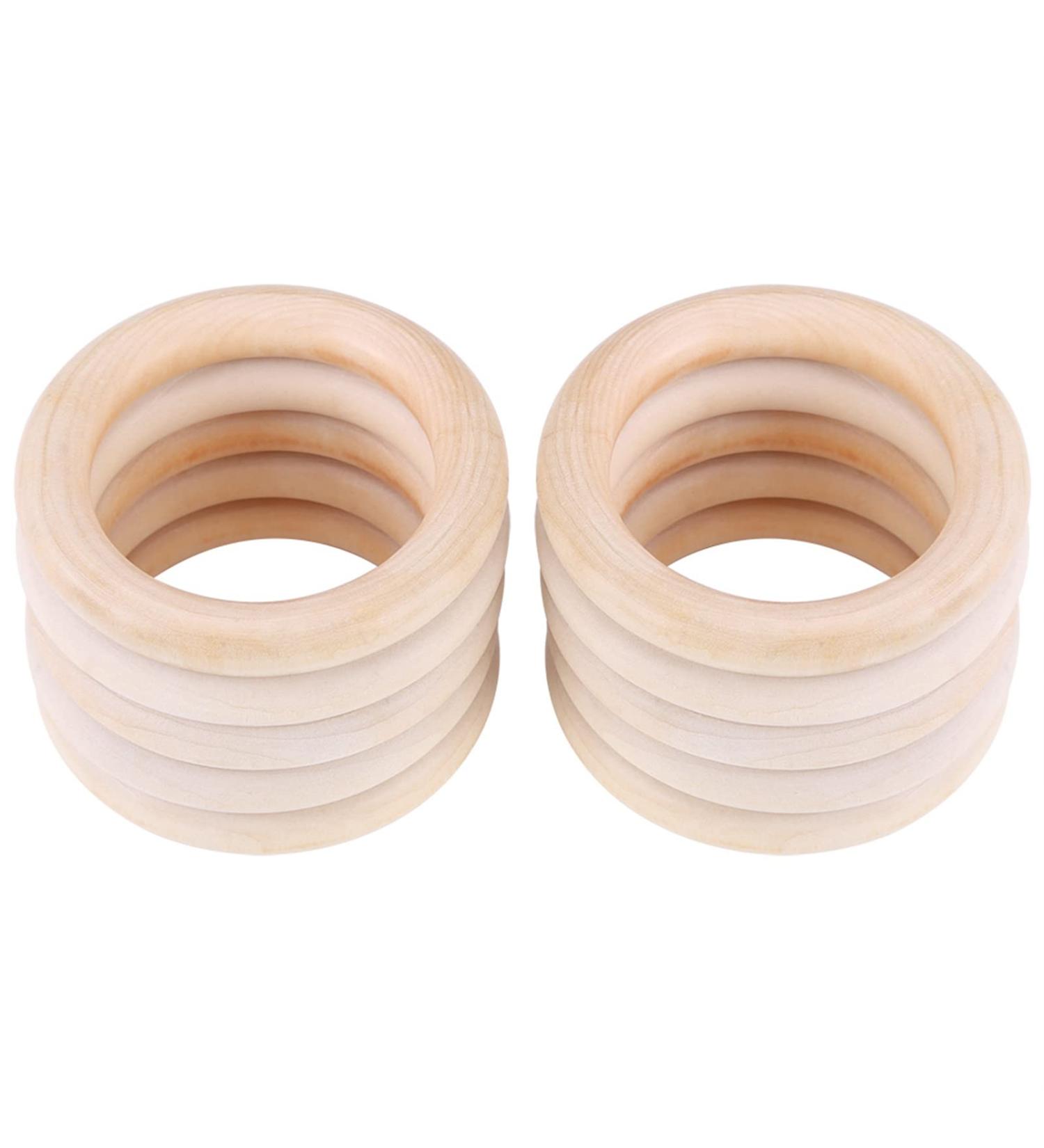 Akozon Baby Teether Toys - 10pcs Natural Wooden Teething Rings & Bracelets | Safe Baby Teething Accessories | Ideal DIY Craft - Buy Online on GoSupps.com