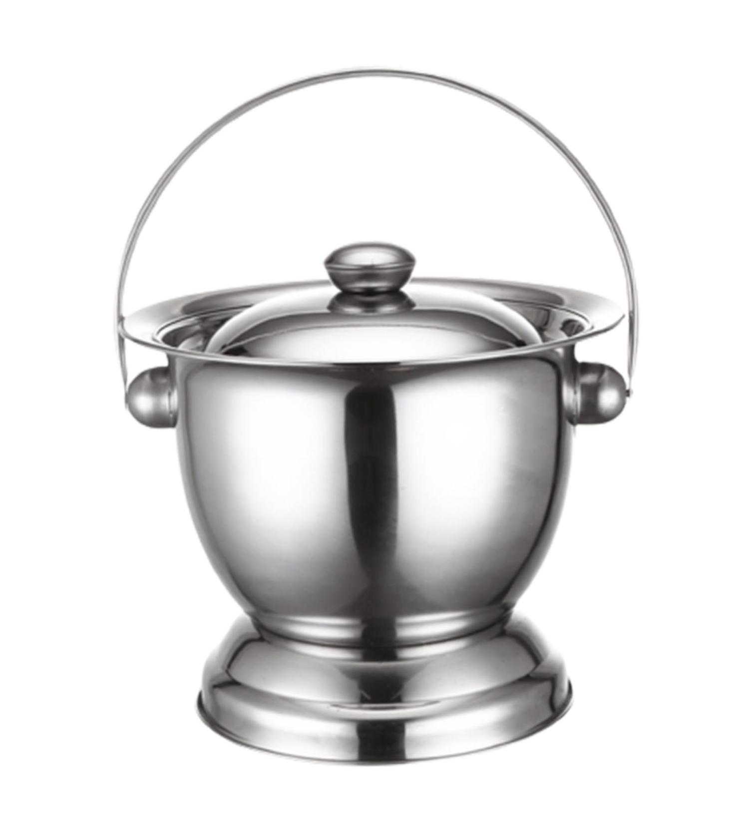 Chamber Pot with Lid 3.3L Stainless Steel Bedside Commode Bucket Potable Spittoon Metal Bedpan Urine Pots for Kids Adults Elder Patient Home Camping Car Travel - Buy Online on GoSupps.com