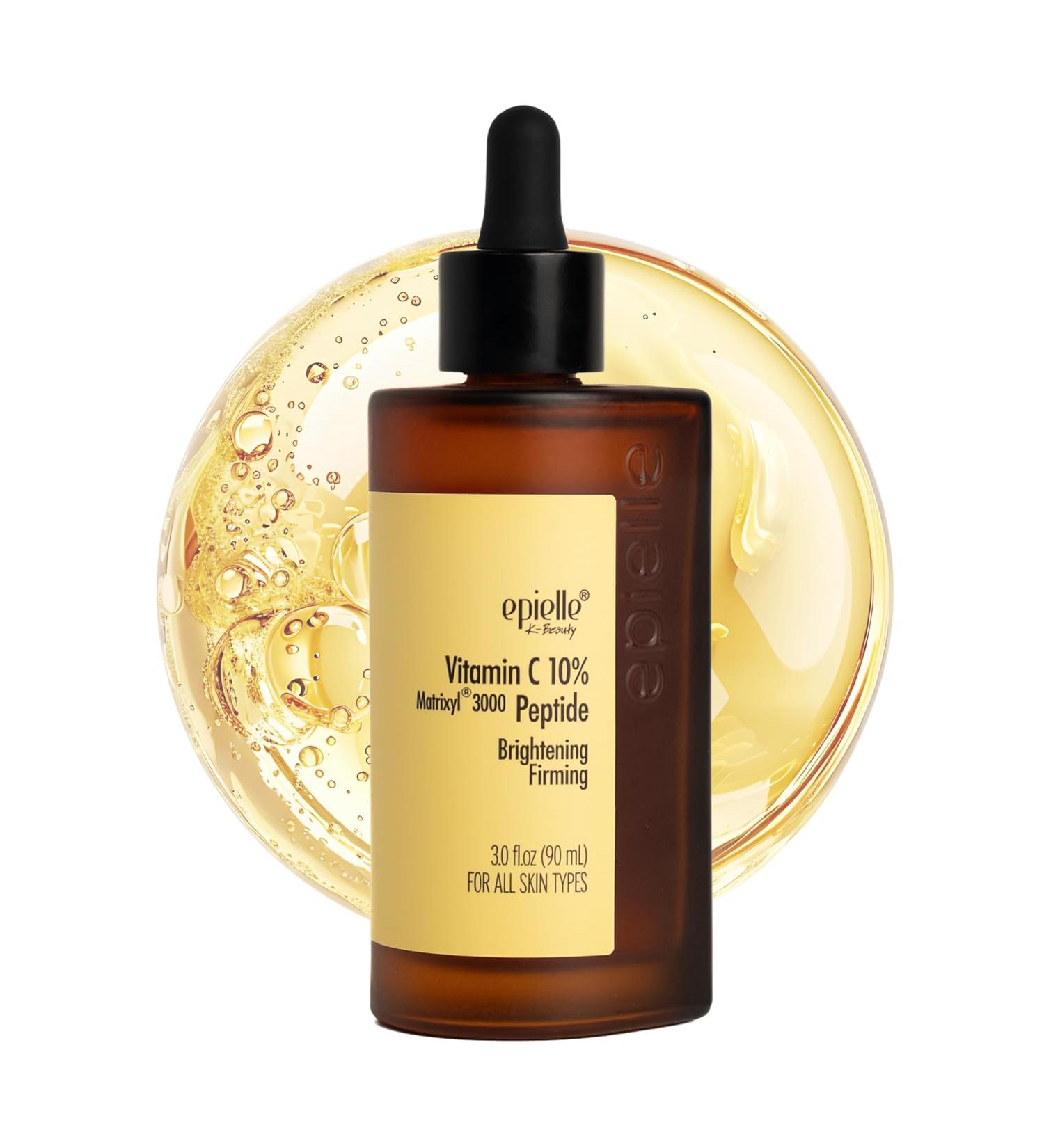 Epielle Complex Niacinamide 10% + Peptides Serum 3 fl.oz Glowing and Firming Formula for Uneven Tone & Enlarged Pores Anti-Aging for Face Korean Skin Care (Vitamin C + Peptides Serum)
