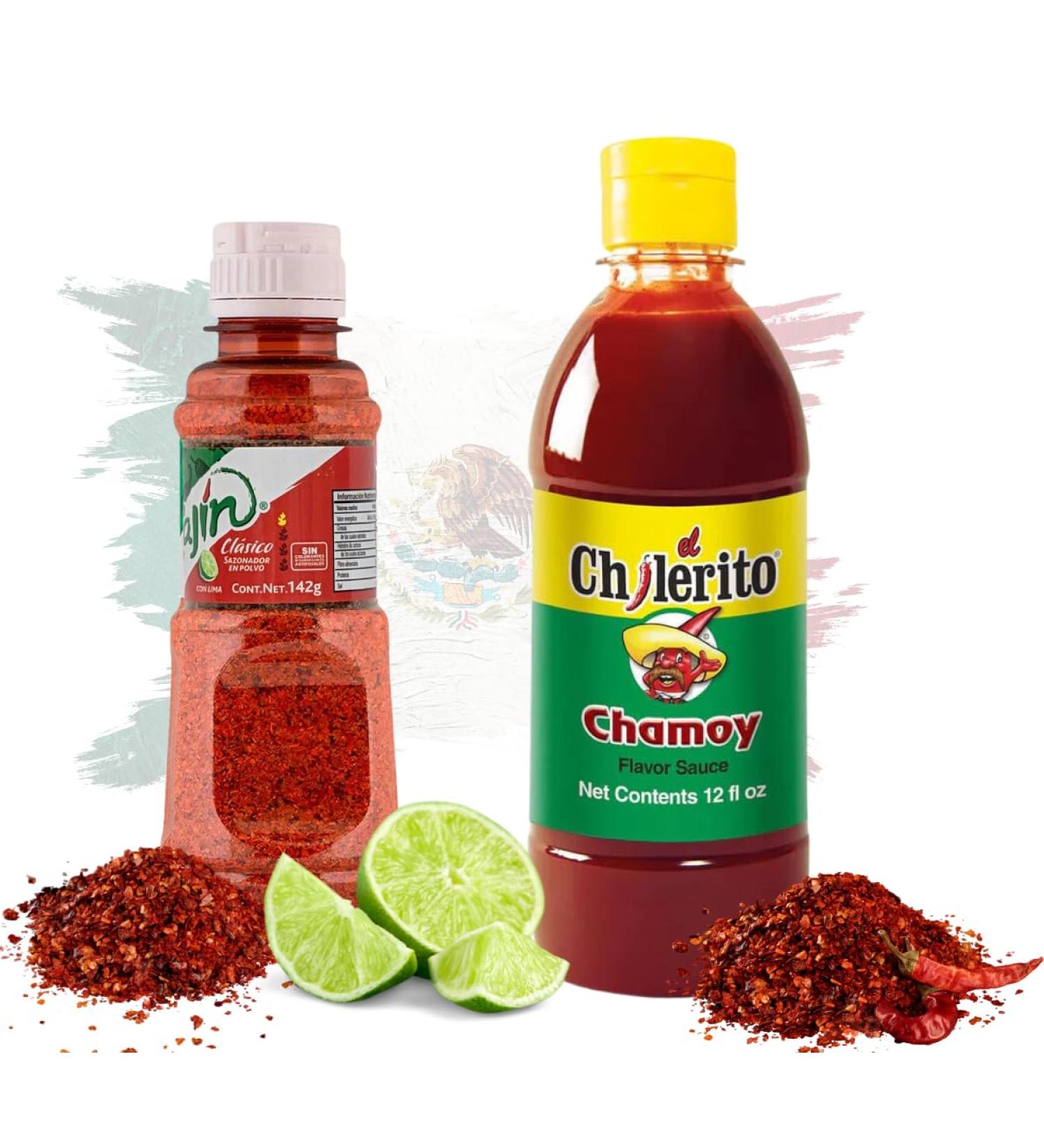 El Chilerito Chamoy 355 ml + Tajin Cl sico 142 g Mexicaanse chamoysaus en chilimekruiden voor fruit snacks michelade en madeliefjes - Buy Online on GoSupps.com