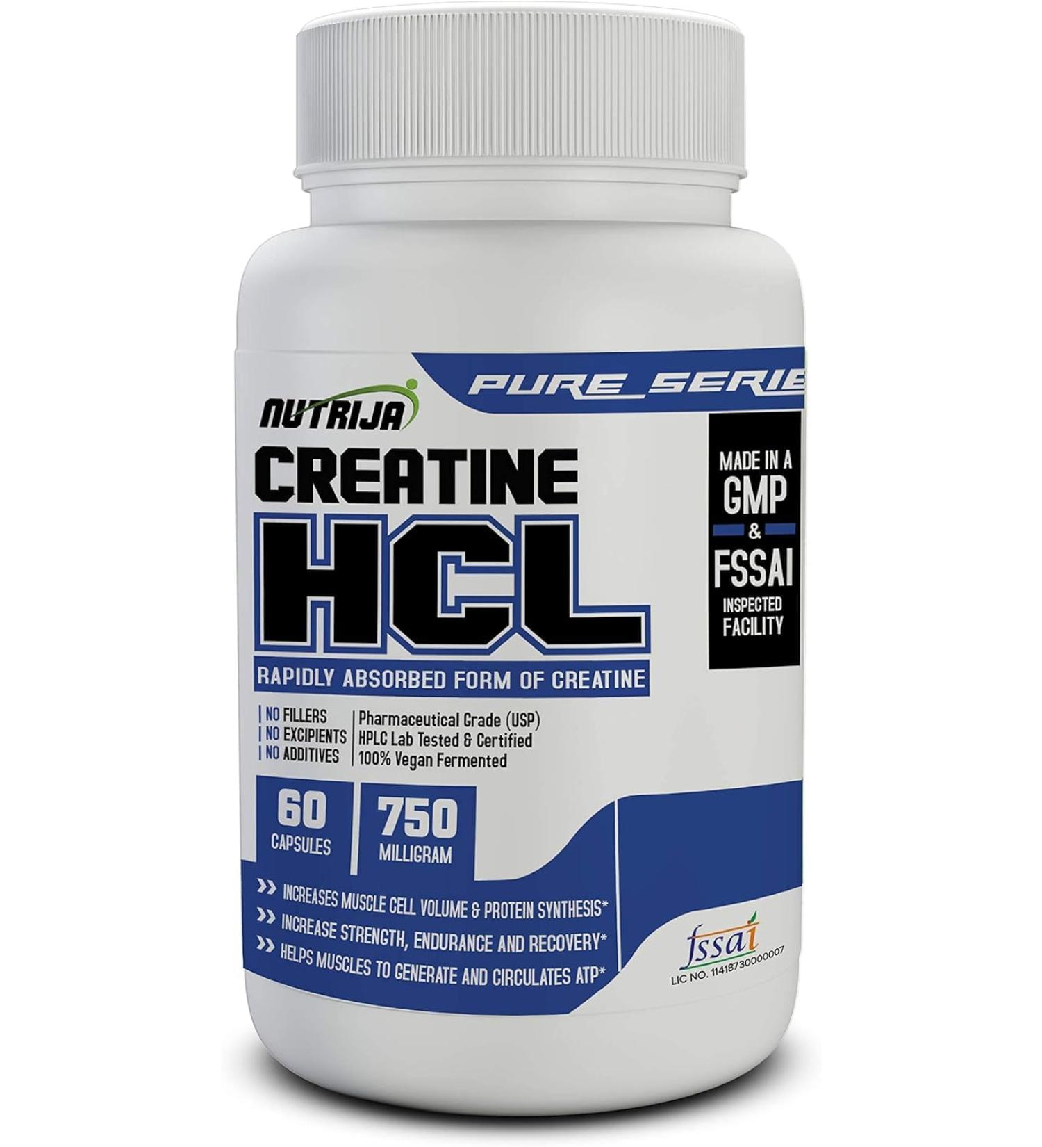Creatine HCL 750MG - 60 Capsules - Buy Online on GoSupps.com