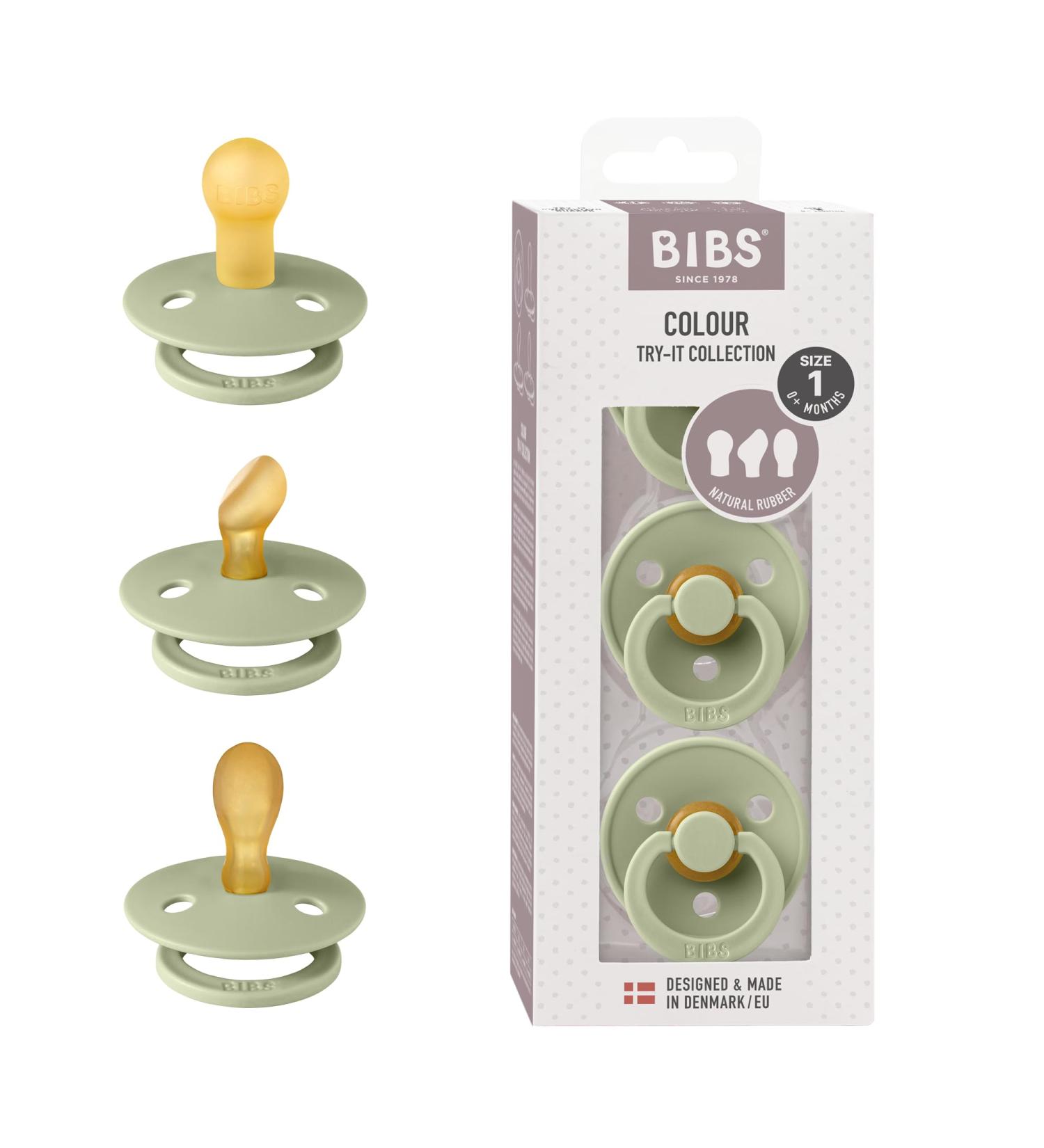 BIBS Try-it Colour 3 Pack Sage | Three Dummy Models with Latex Teats - Symmetrical & Anatomical Options - Buy Online on GoSupps.com