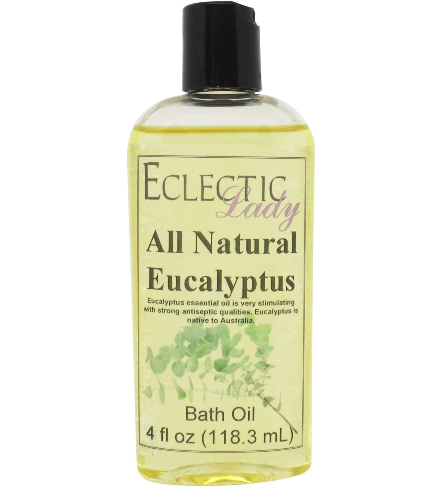 Eucalyptus Bath Oil by Eclectic Lady | Relaxing Scented Bath Oil for Dry Skin | Moisturizing Body Oil (4 oz) - Nourishing Daily Shower Oil - Buy Online on GoSupps.com