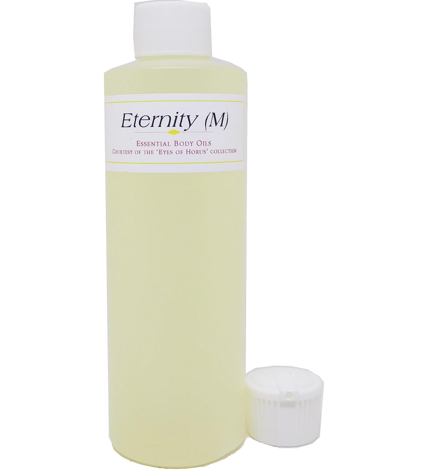 Eternity - Type For Men Scented Body Oil Fragrance Flip Cap - Light Gold - 8 oz. - ID#22805 Clear 8 Fl Oz (Pack of 1)