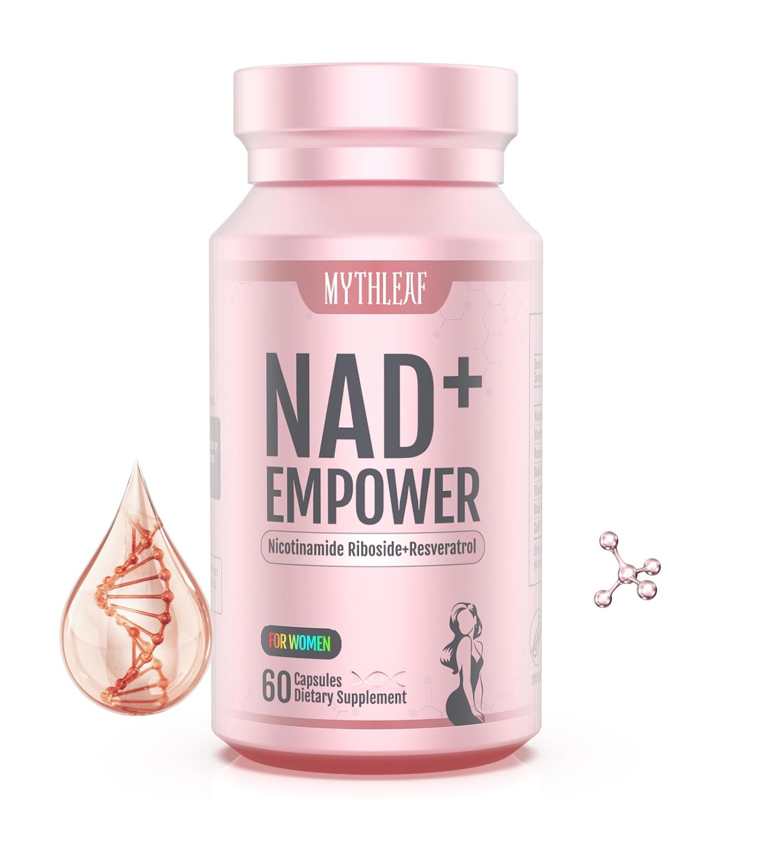 MythLeaf Exclusive NAD+ Supplement for Women,NMN Alternative with Resveratrol, CoQ10,Black Cohosh, Vitamin E for Cellular Health,Enhance Energy, Balance Mood, 60 Capsules,30 Day Supply - Buy Online on GoSupps.com