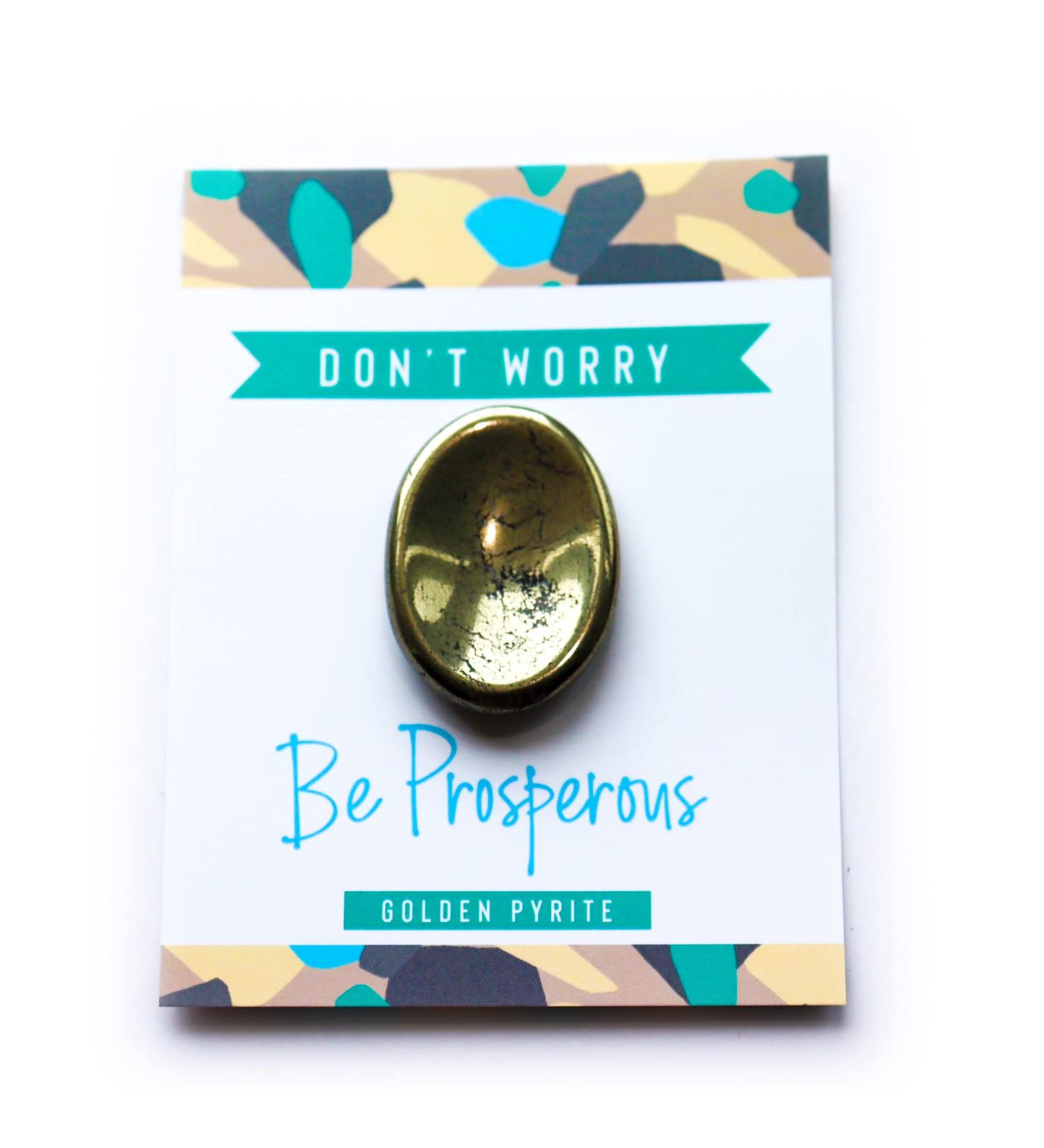 Golden Pyrite Crystal Worry Thumb Stone for Spiritual Stress Relief - Healing Energy, Reiki, Chakra Meditation Gift - Buy Online on GoSupps.com