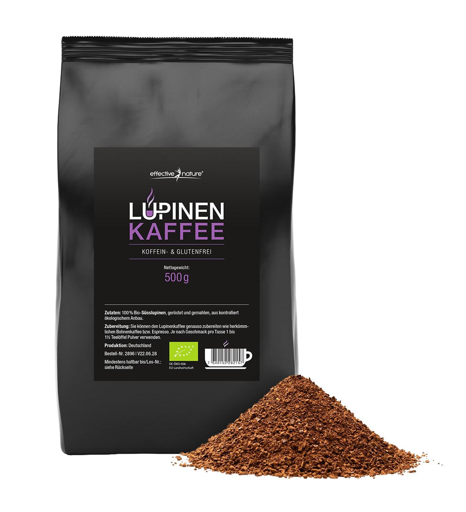 Effective Nature Lupine Coffee Powder - 500g | Caffeine & Gluten-Free Organic Made in Germany | Ideal Coffee Replacement - Full-Bodied & Aromatic Taste - Buy Online on GoSupps.com