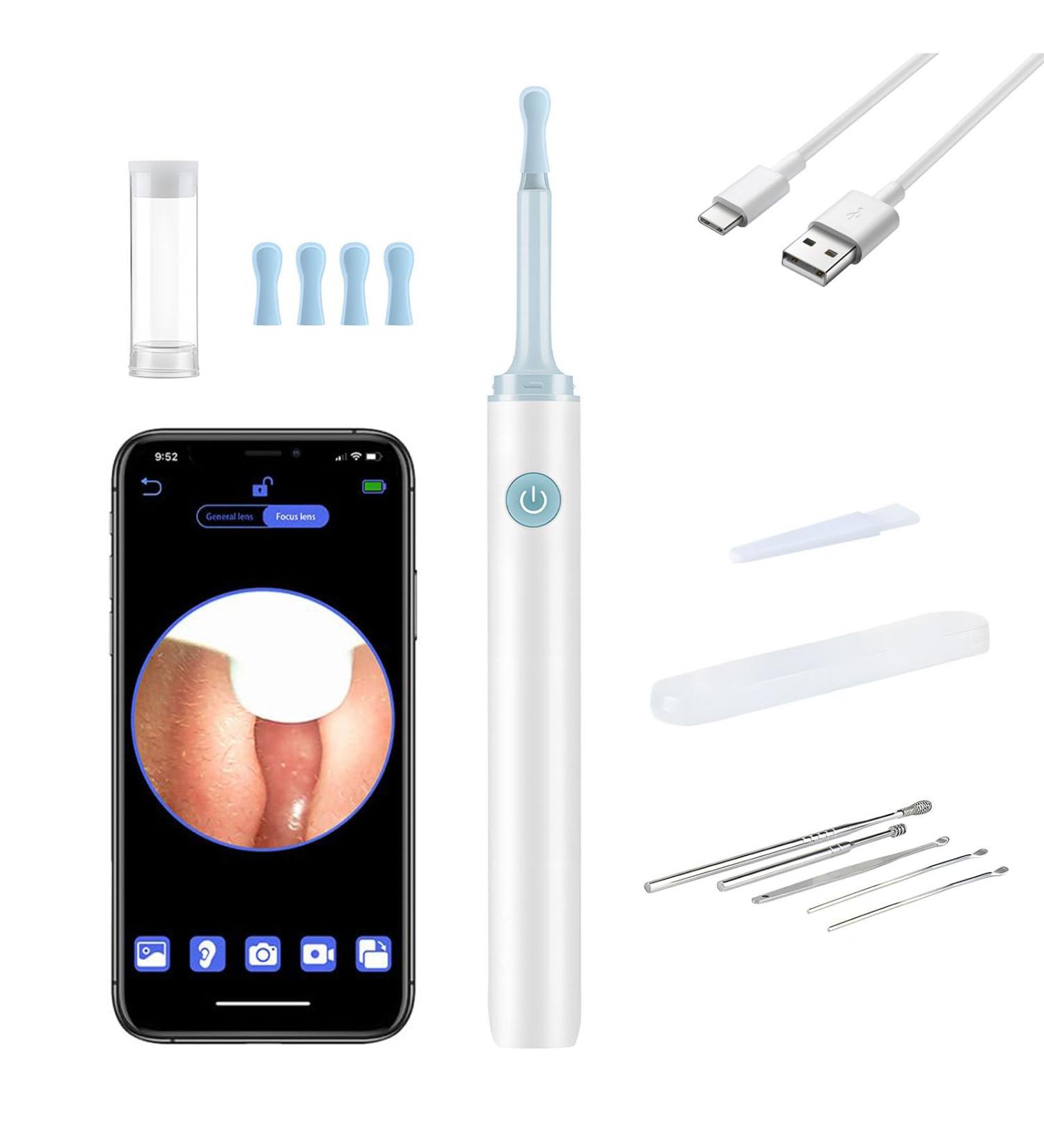 2024 Ear Wax Removal Pro Ear Cleaner with Camera Earwax Removal Kit with Light Electric Ear Wax Removal Tool Ear Cleaner. (White) - Buy Online on GoSupps.com