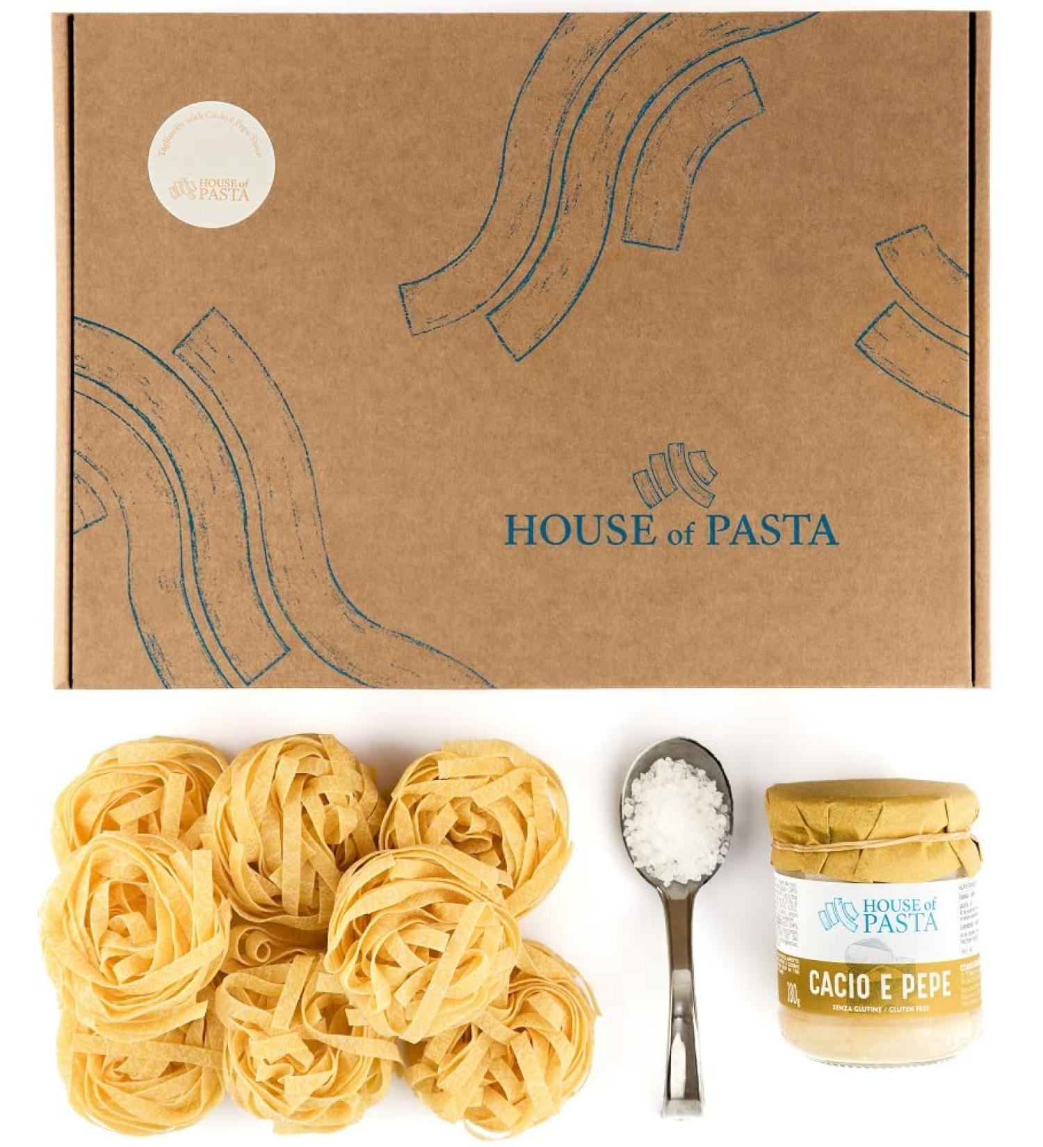 Double Portion Gourmet Tagliatelle with Cacio e Pepe Sauce | Italian Artisan Dried Egg Pasta | Restaurant-Quality Dish Ready in 6 Minutes - Buy Online on GoSupps.com