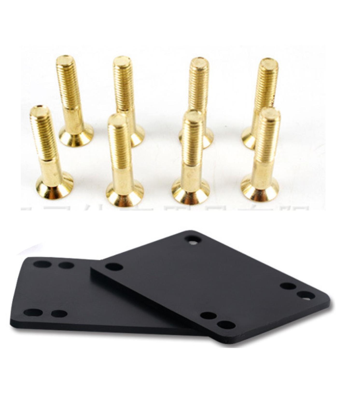 DreamFire Longboard Skateboard Hardware Kit Rubber Skateboard Riser Pad Screws Set 10pcs black pad 1.1inch screw - Buy Online on GoSupps.com