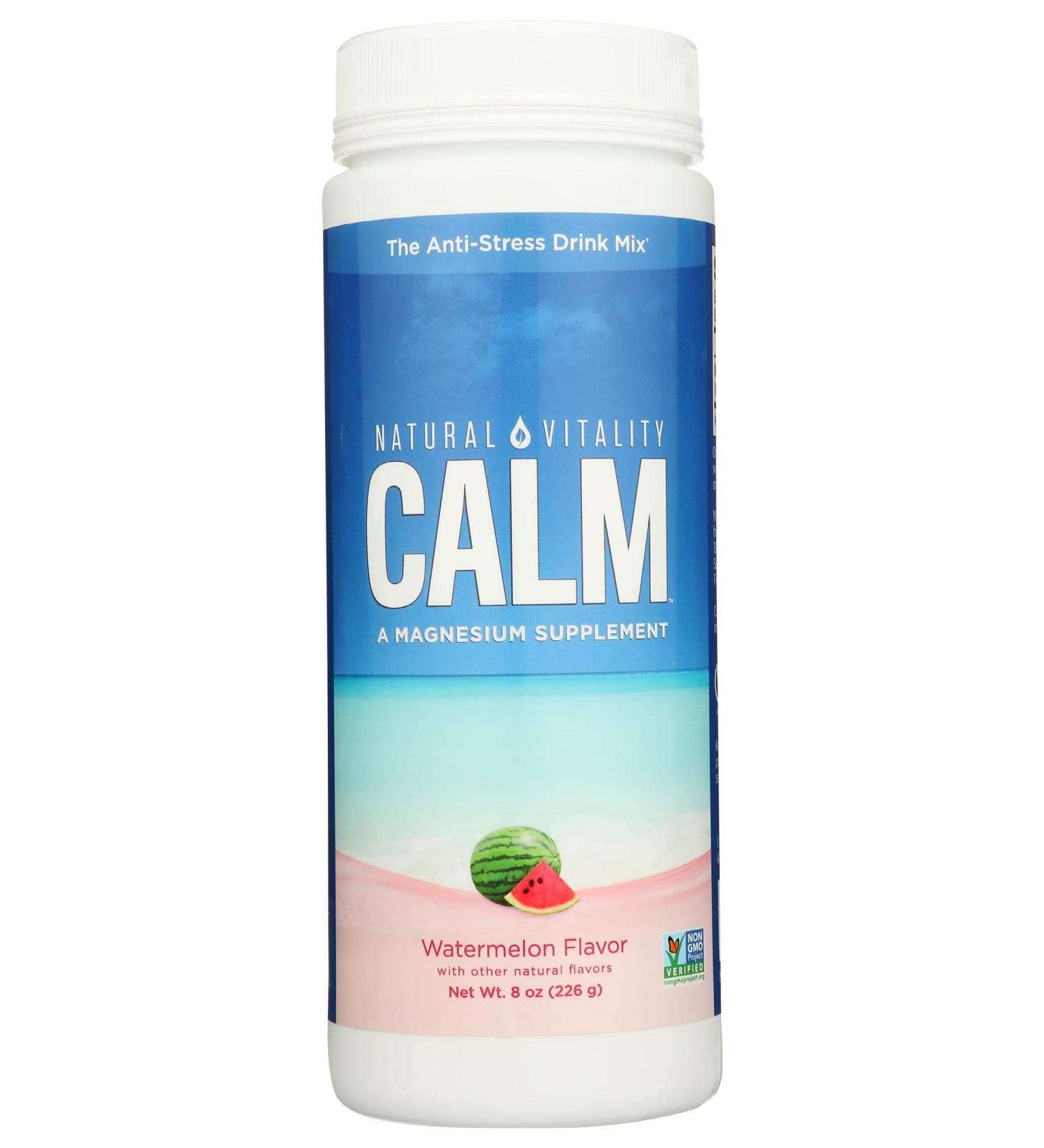 Natural Vitality Calm Watermelon - Anti-Stress Drink Mix 8 oz | Relaxation & Wellness - Buy Online on GoSupps.com