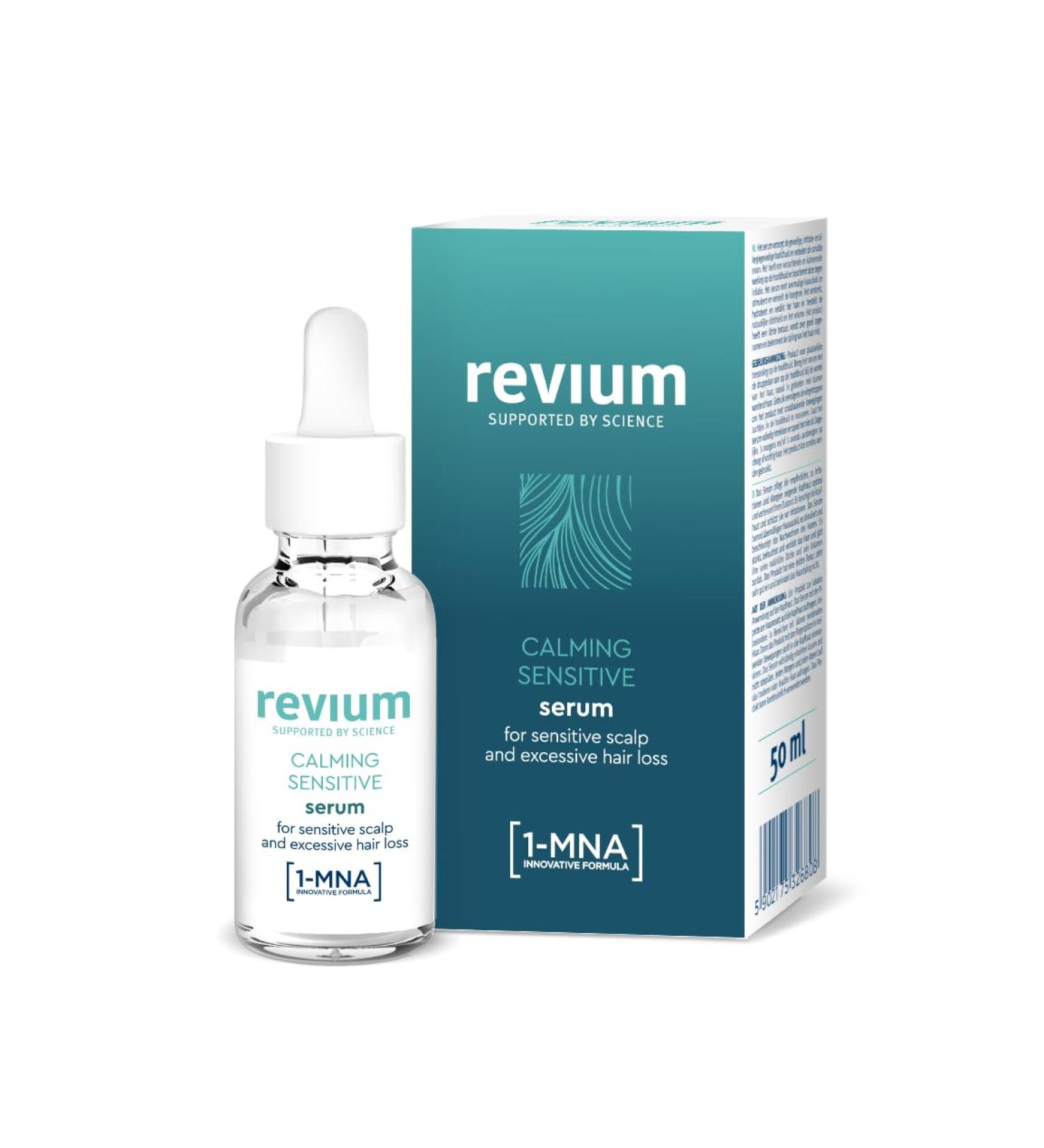 Revium 1-MNA Calming Sensitive Serum Hair Regrowth for Men and Women Sensitive Scalp and Excessive Hair Loss Protects Against Irritations 50 ml - Buy Online on GoSupps.com