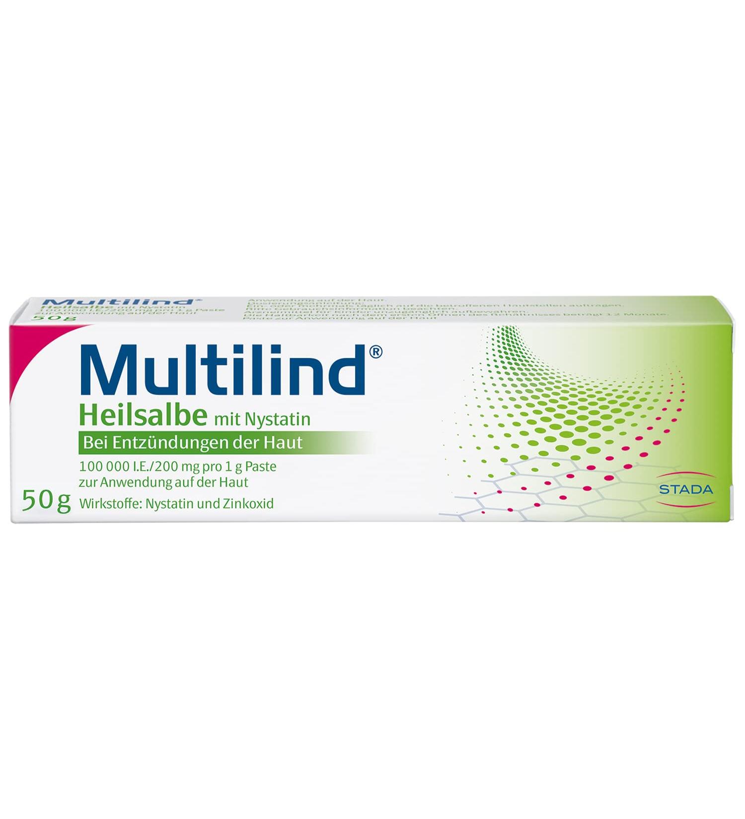 Multilind Healing Ointment - Zinc Ointment for Skin Inflammation with Nystatin & Zinc Oxide | 50g (1 Pack) - Fast International Shipping - Buy Online on GoSupps.com