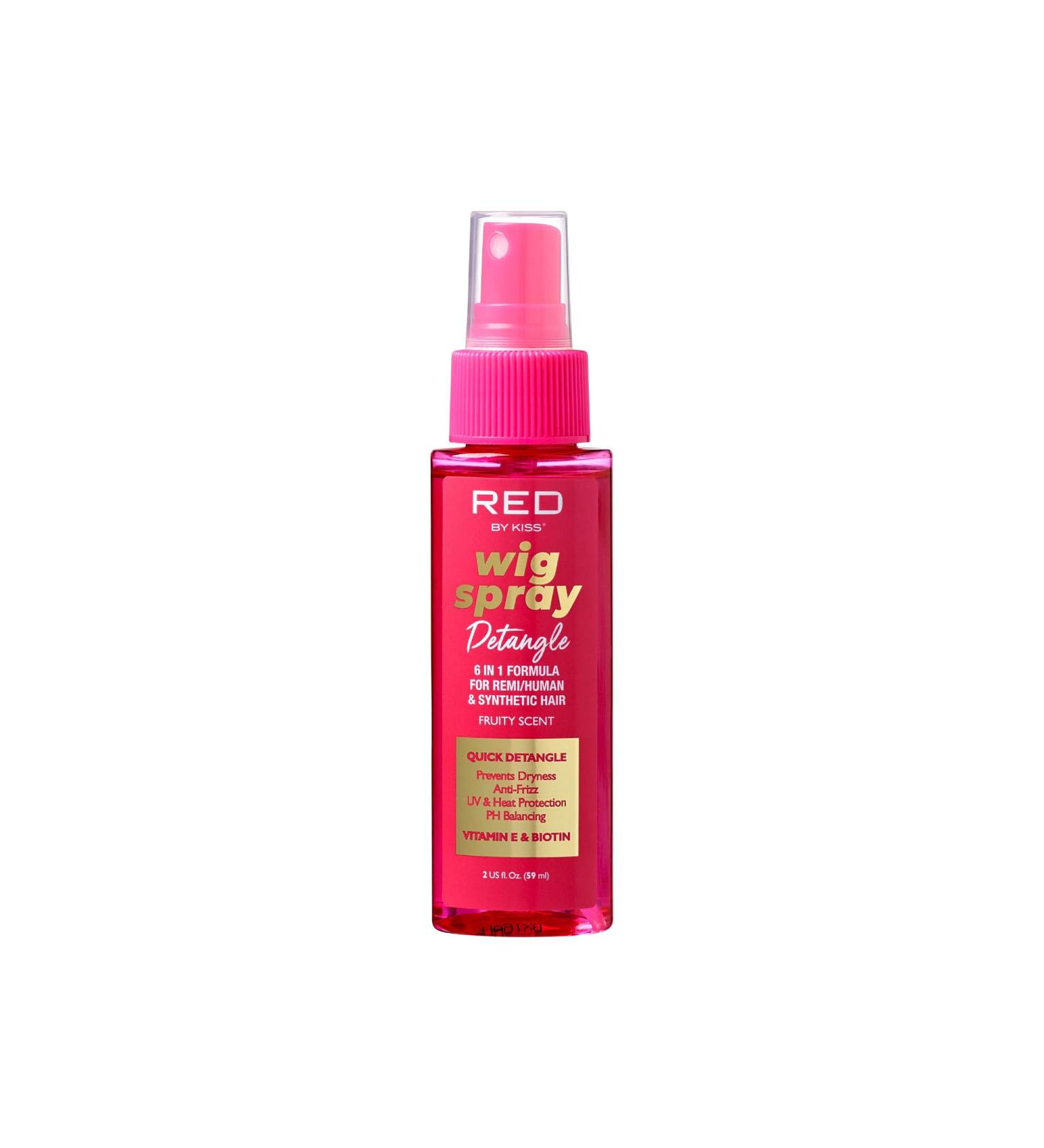Red by Kiss Wig Spray Extra Shine & Detangling Control for Remy Human Synthetic Hair UV & Heat Protection PH Balance & Long-Lasting Fragrance (2oz Detangling) Detangling 2 Fl Oz (Pack of 1) - Buy Online on GoSupps.com