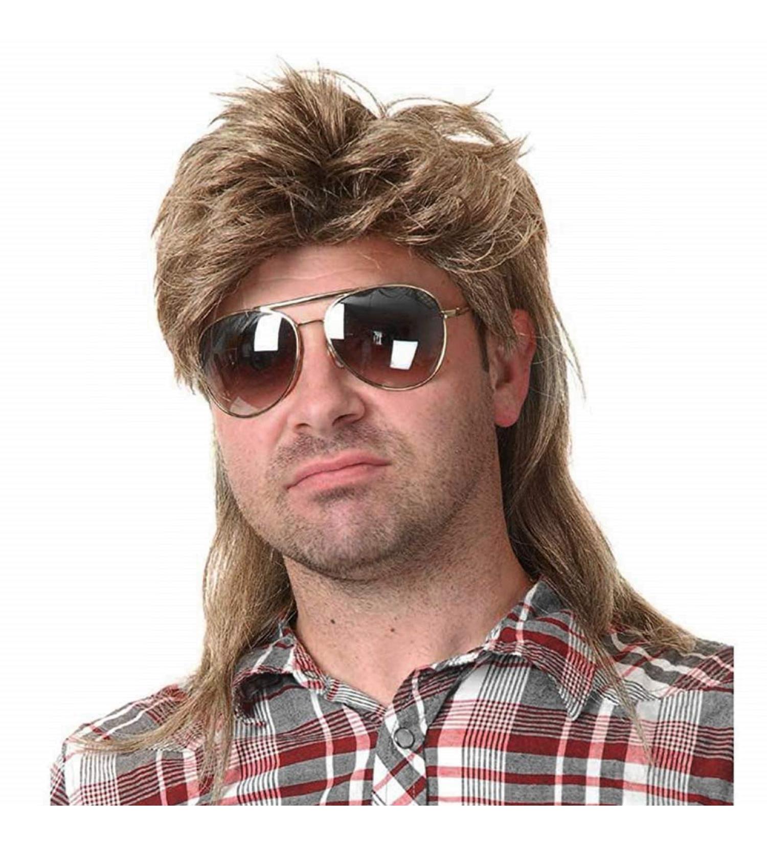 Kaneles Men's 80s Mullet Wig - Light Brown Cosplay Costume Accessory - Buy Online on GoSupps.com