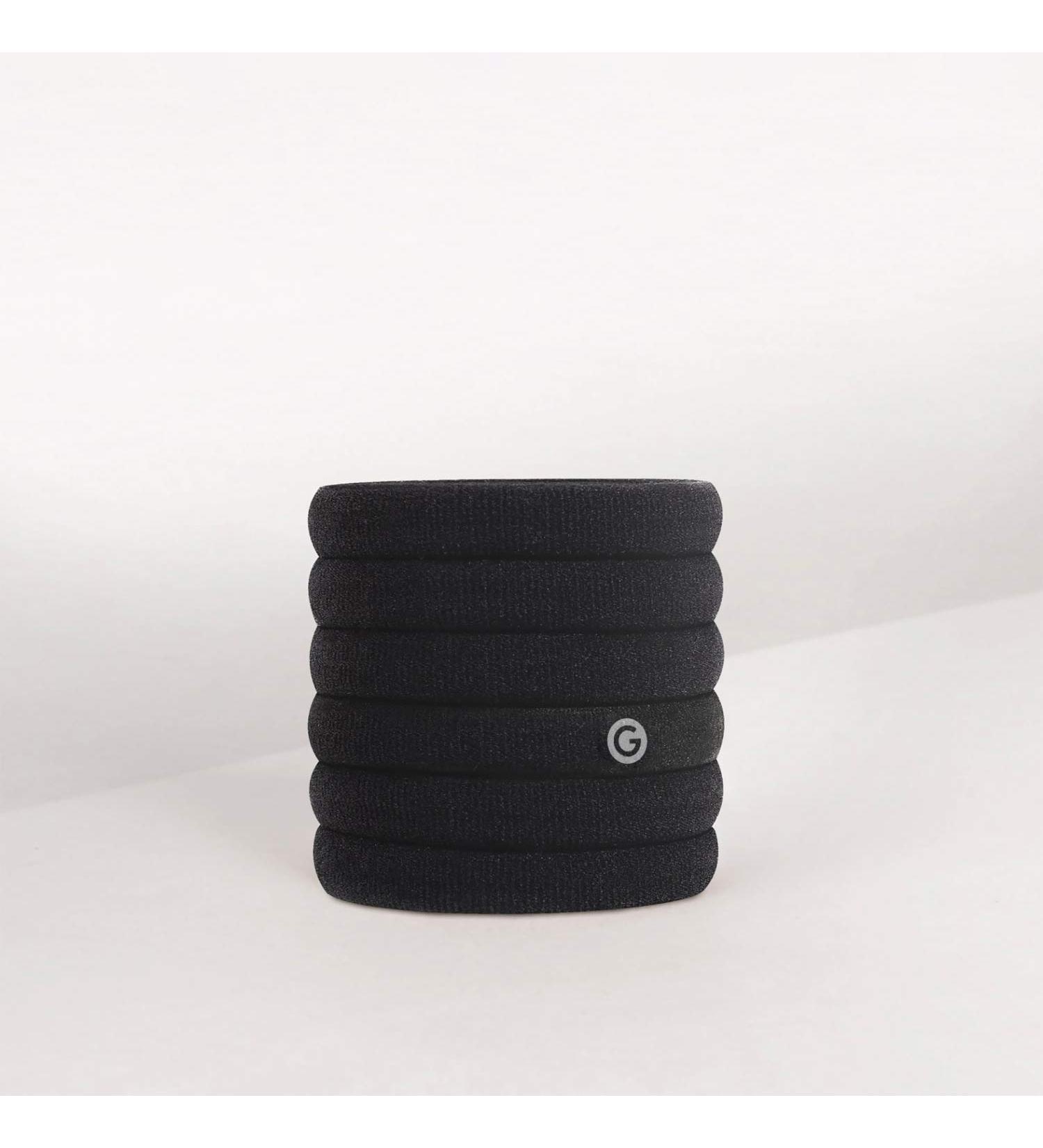 Gimme Beauty Long & Curly Fit Hair Ties - Black Onyx - Seamless Microfiber Elastics - 6 Pack Hair Bands for All Day Hold and No Damage - Buy Online on GoSupps.com