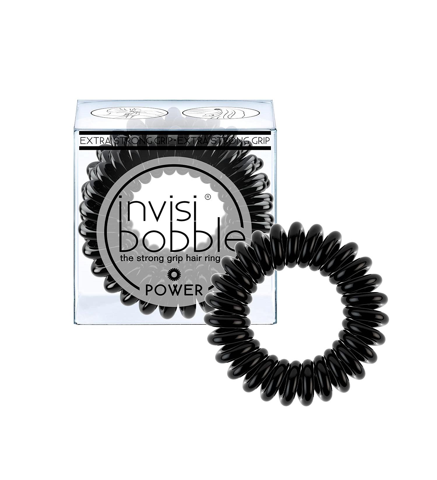 Invisibobble Power Strong Grip Hair Ring - True Black 3 Pack | Perfect for All Hair Types - Buy Online on GoSupps.com