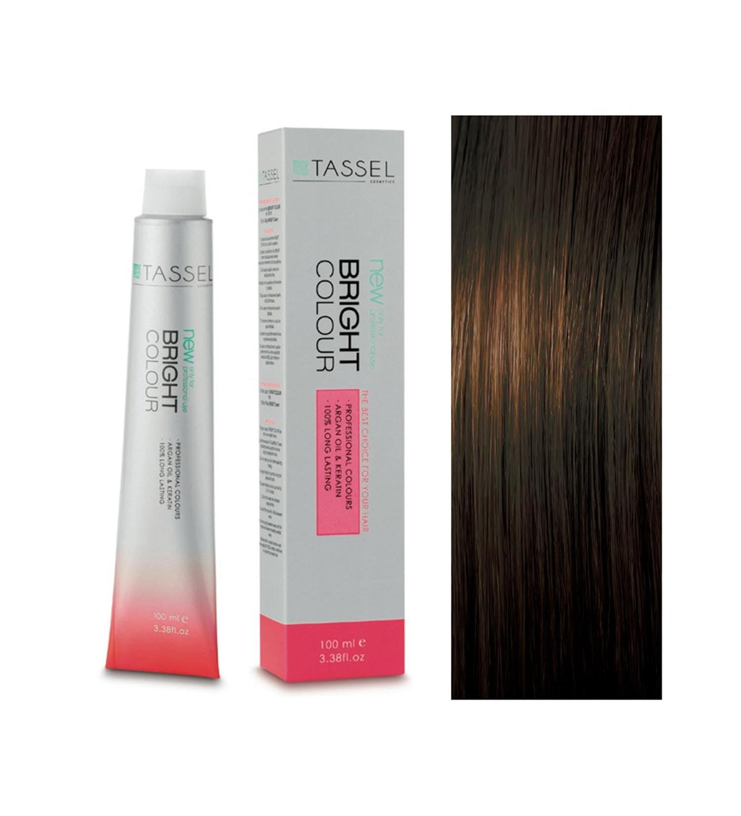 EUROSTIL 67 Dark blond brown dye with argan oil and keratin 100 ml Tassel