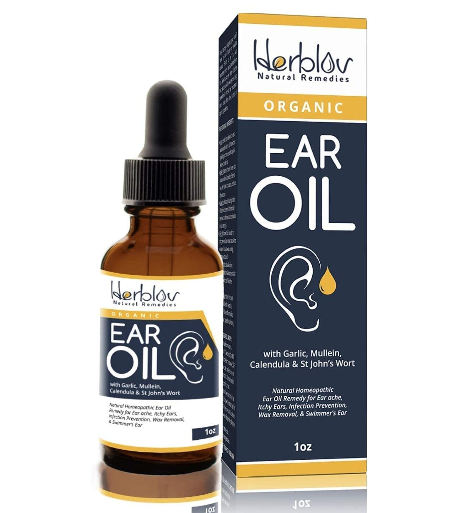 Organic Ear Oil for Infections - Natural Eardrops for Prevention in Kids, Adults, Babies & Dogs - Made in USA - Buy Online on GoSupps.com
