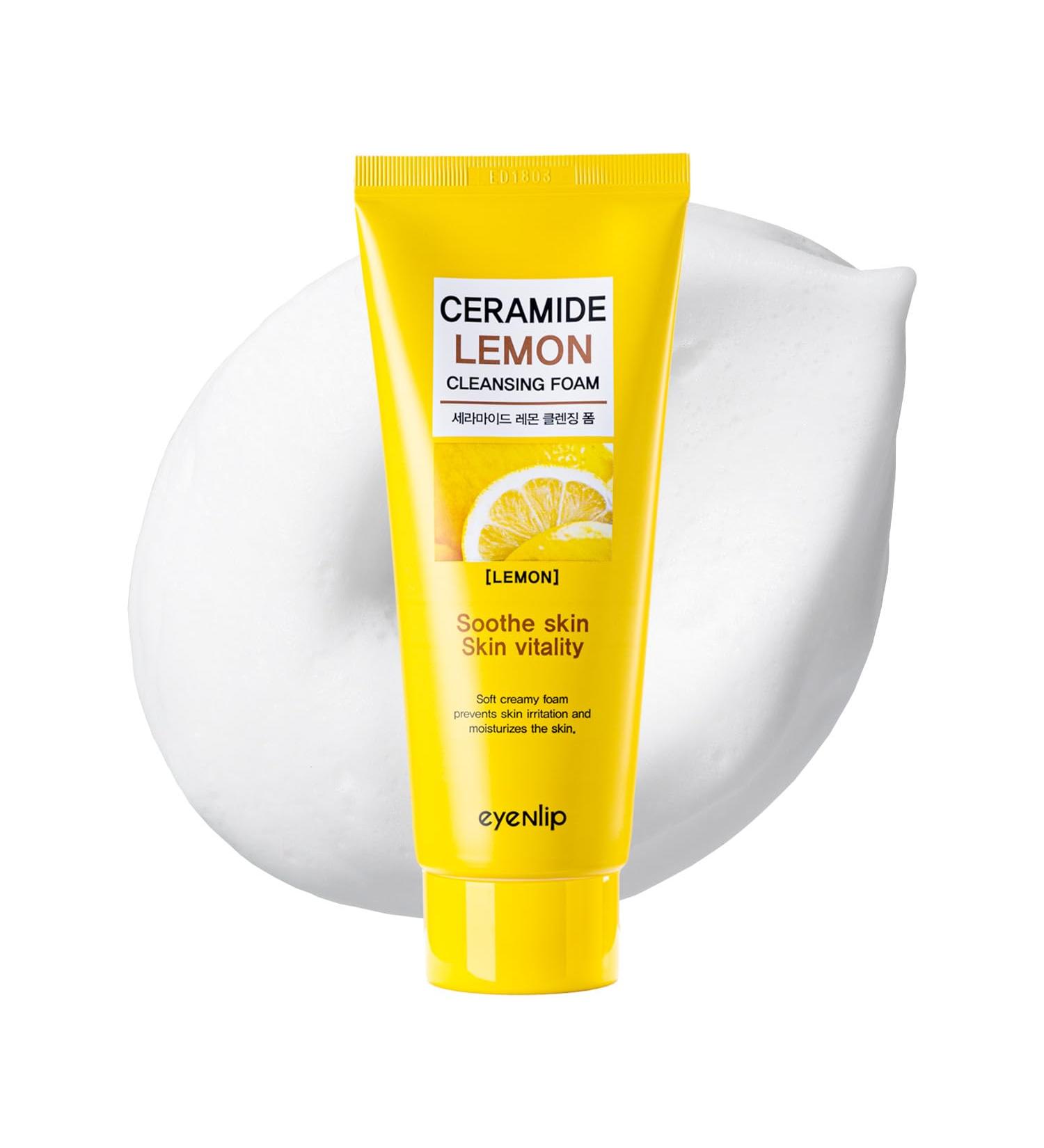 eyeNlip Ceramide Lemon Cleansing Foam 3.3fl oz - Creamy Daily Cleanser with Fruit Extracts and Ceramide NP for Soft Fresh Skin Korean Skin Care - Buy Online on GoSupps.com