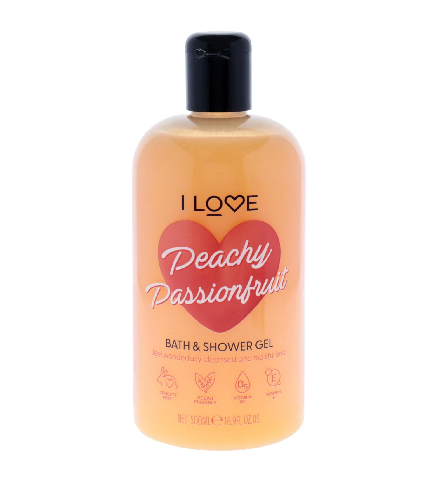 I LOVE Peachy Passionfruit Bath & Shower Cream - Hydrating Body Wash & Bubble Bath with Natural Fruit Extracts - 16.9 oz - Buy Online on GoSupps.com