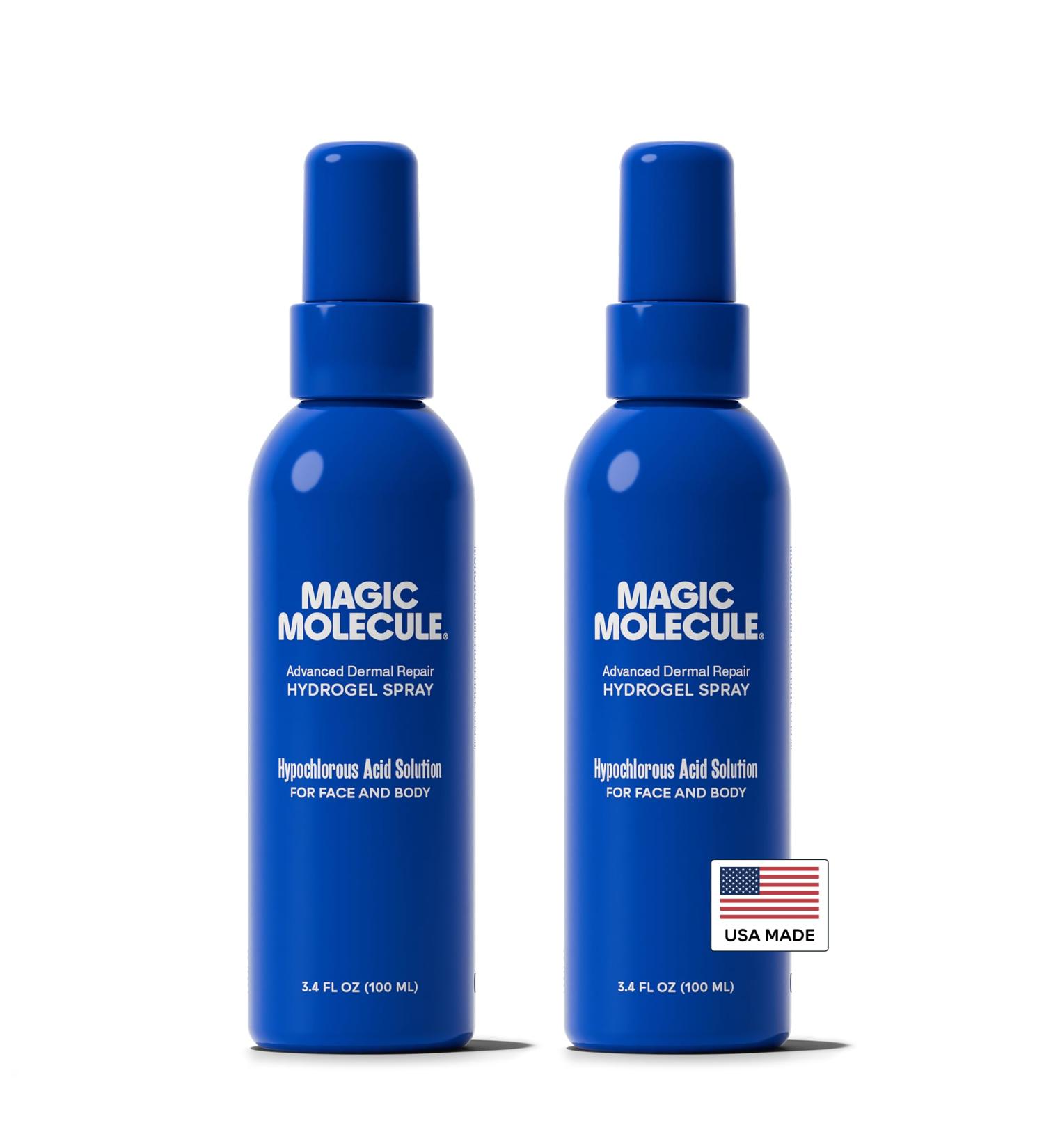 Magic Molecule Dermal Repair Hydrogel Spray with Pure Hypochlorous Acid Intensive Skin-Smoothing Formula for All Skin Types (3.4 oz) (pack of 2) - Buy Online on GoSupps.com