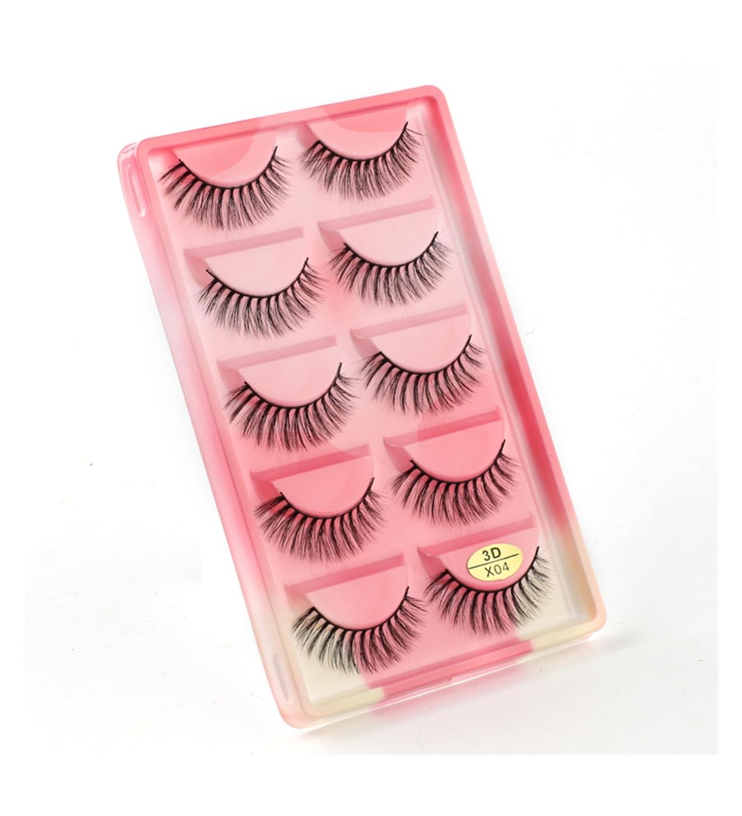 UAMOU 10/50/100 Boxes Mink Eyelashes Fluffy 3D Mink Lashes Makeup Natural Long Volume False Eyelashes Bulk Faux Cils Custom Cheerfully (Color : 5 Pairs X04CS Size : 50 Boxes) - Buy Online on GoSupps.com