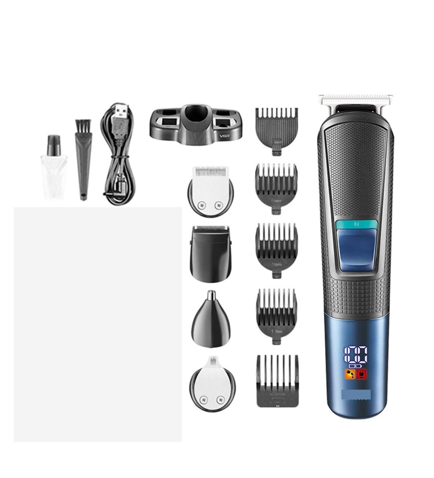 VGR V-108 5 in 1 Men's Grooming Kit - Professional Electric Shaver Beard & Nose Hair Trimmer Barber Hair Clipper Set in Blue | International Shipping Available - Buy Online on GoSupps.com
