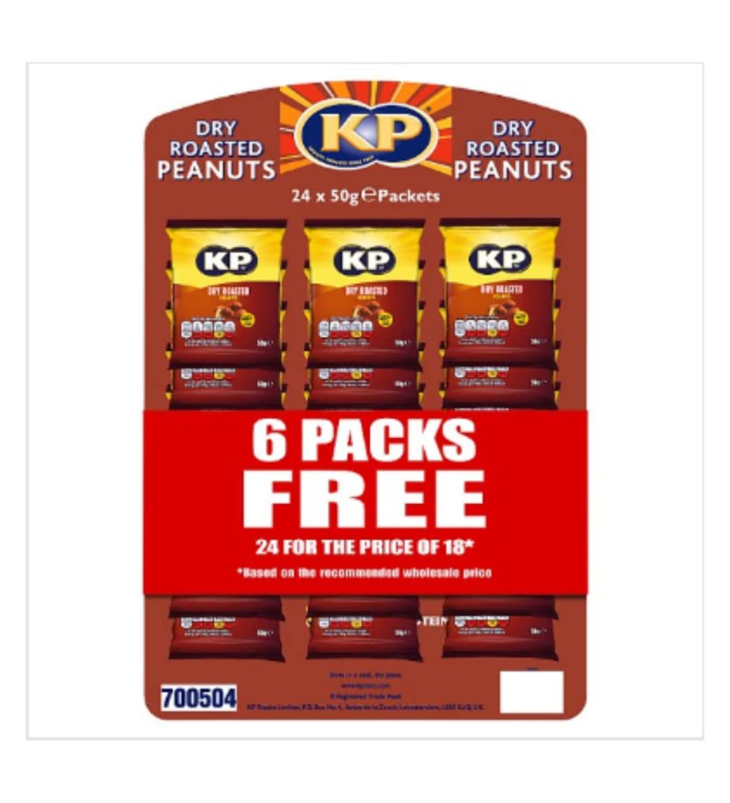 KP Dry Roasted Peanuts 50g x Case of 21