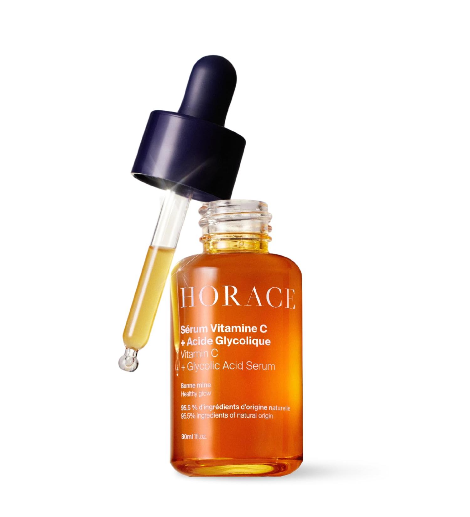 HORACE Vitamin C + Glycolic Acid Face Serum for Men Brightening Facial Treatment for Dull Skin Radiance Boost and Even Complexion Vegan Skincare for All Skin Types Unscented 30ml - Buy Online on GoSupps.com