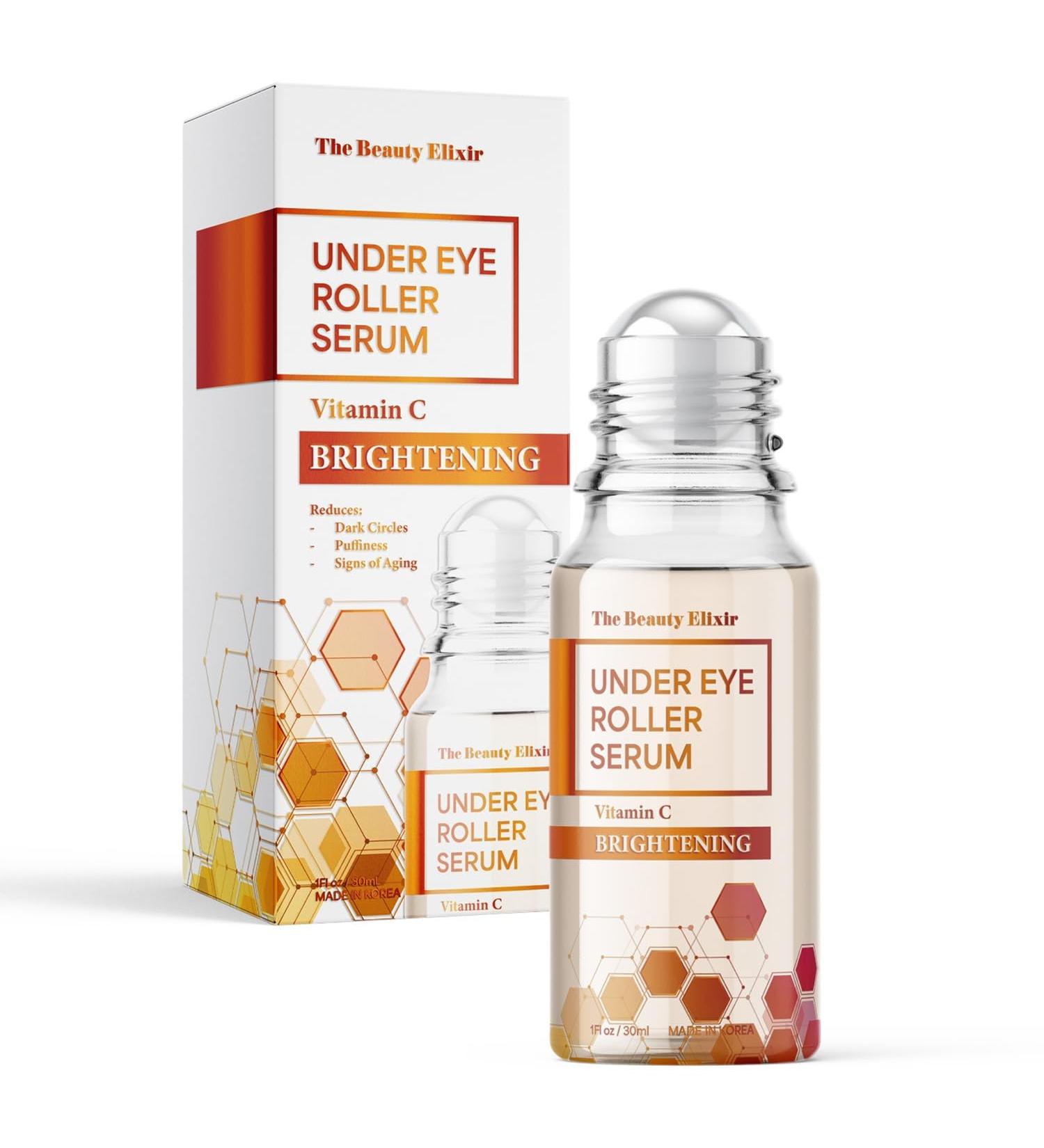 Beauty Elixir Vitamin C Under Eye Roller Serum Reduce Dark Circles Puffiness Wrinkles & Fine Lines International Shipping Available - Buy Online on GoSupps.com
