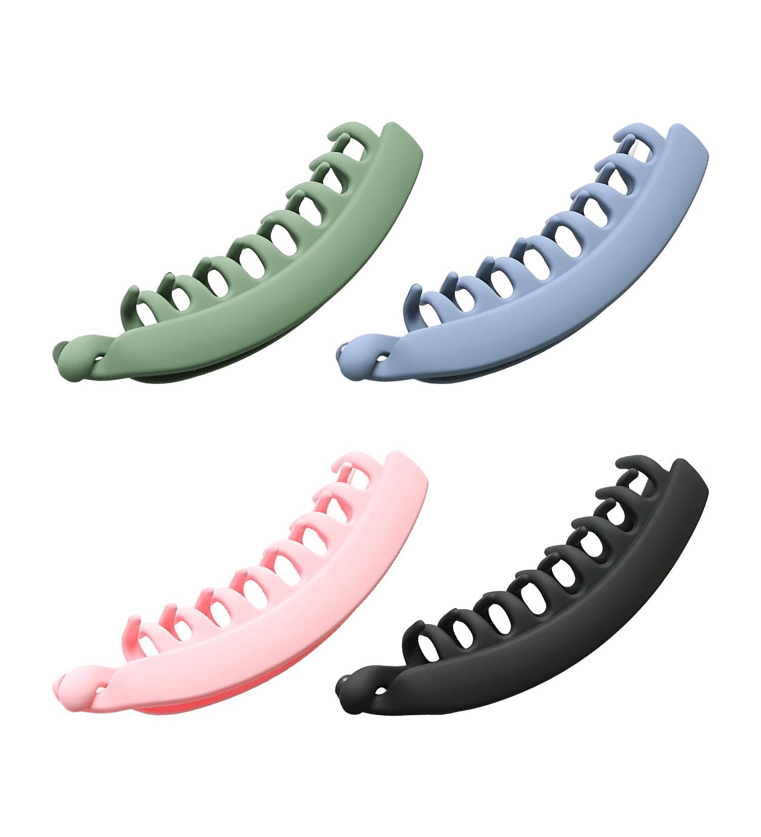 4 Pieces Banana Clips Firm Non-Slip Clips Practical Hair Clips Double Rows Of Gripping Teeth Clips Colorful Vertical Banana Clips Ponytail Hair Accessories For Ladies And Girls - Buy Online on GoSupps.com