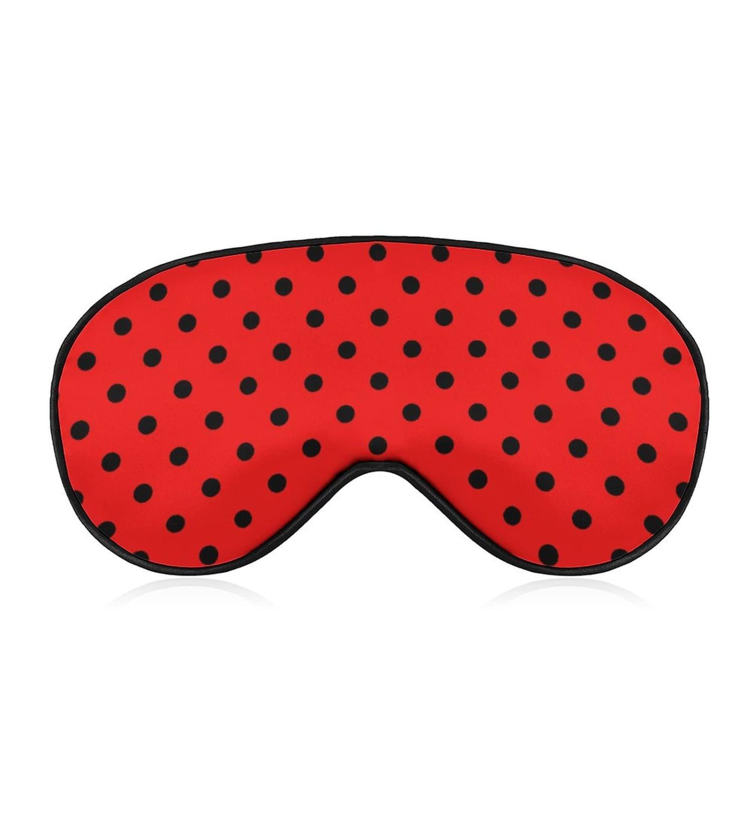 Buy Black Dot Ladybugs Sleep Mask for Women | Adjustable Eye Shades Cover with Elastic Strap - International Shipping Available - Buy Online on GoSupps.com
