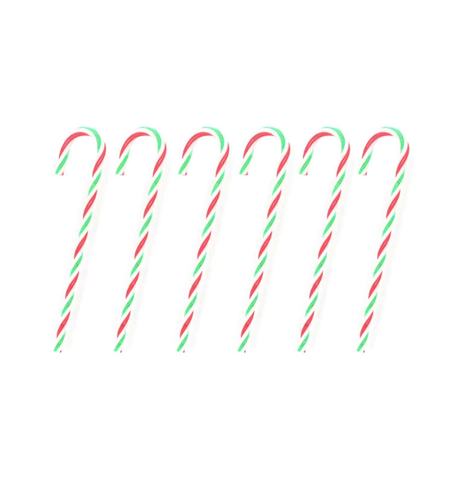 Christmas Small Cane Acrylic Red and White Cane Santa's Plastic Candy Cane 1 Pack of 6 Red White Green - Buy Online on GoSupps.com