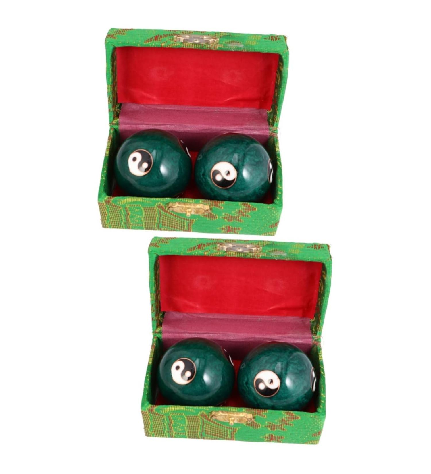 Frcolor Baoding Balls - 2 Pairs Gemstone Hand Massage Balls for Fitness & Relaxation | International Shipping - Buy Online on GoSupps.com