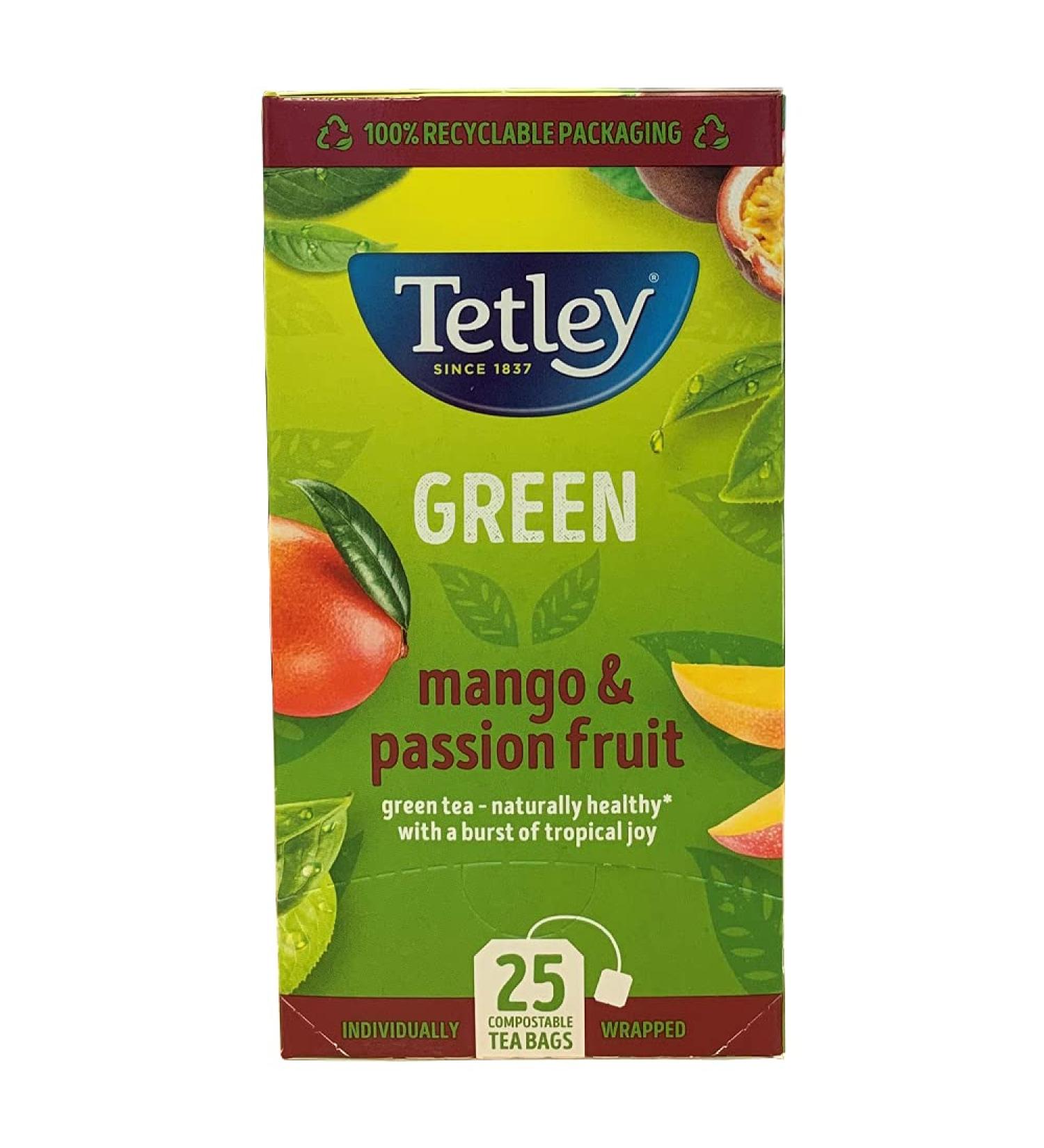 Mango & Passion Fruit Green Tea String & Tag Envelopes 25 Teabags 25 Count (Pack of 1)