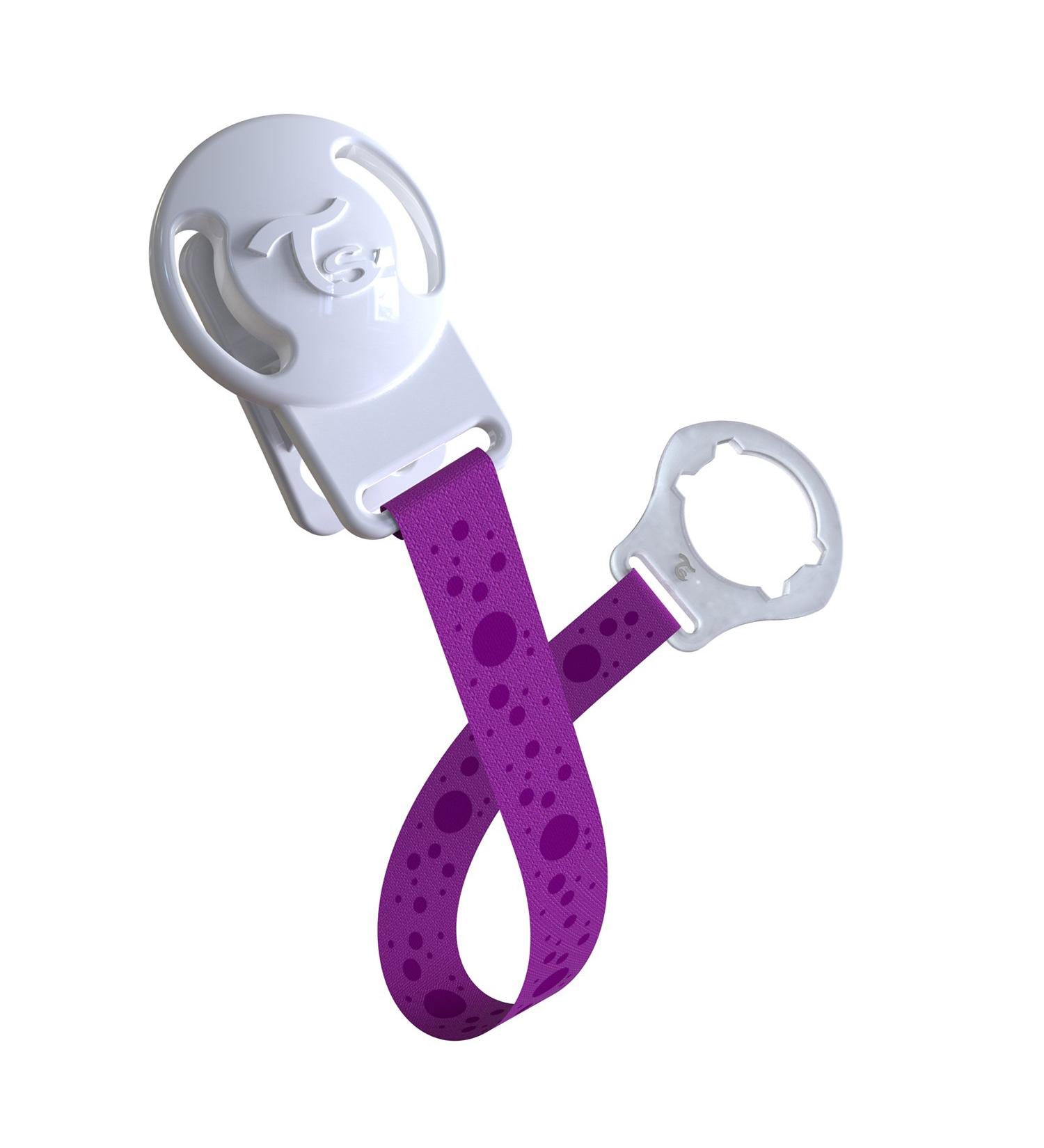Twistshake pacifier chain made of fabric and silicone BPA free purple