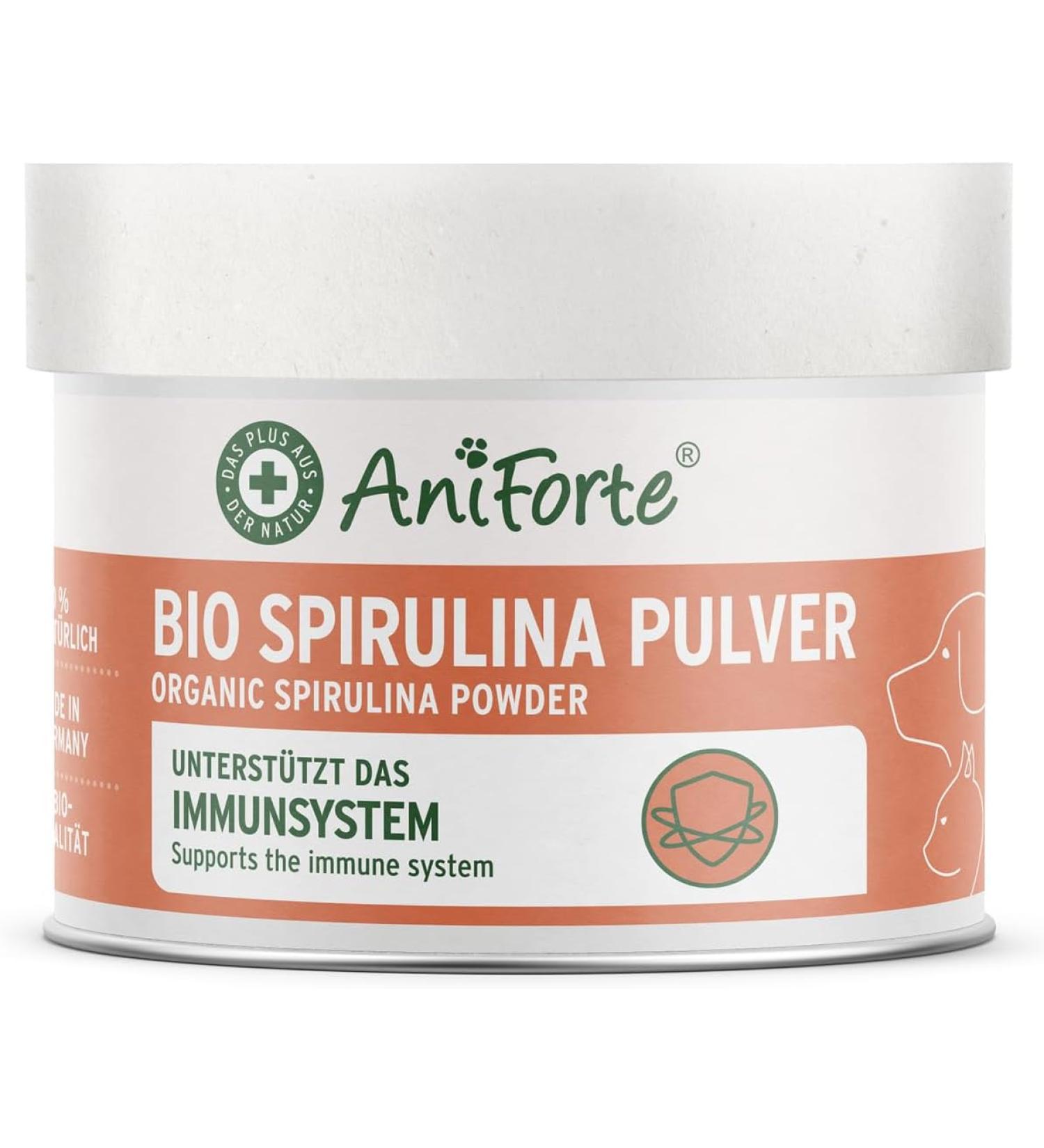 AniForte Organic Spirulina Powder 250g for Dogs & Cats - Pure & Natural Superfood for Vitality, Rich in Calcium, Magnesium, Protein & Iron - Buy Online on GoSupps.com