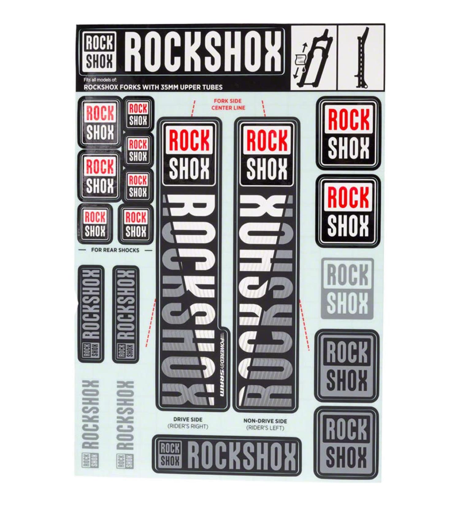 RockShox Decal Kit, 35mm, White