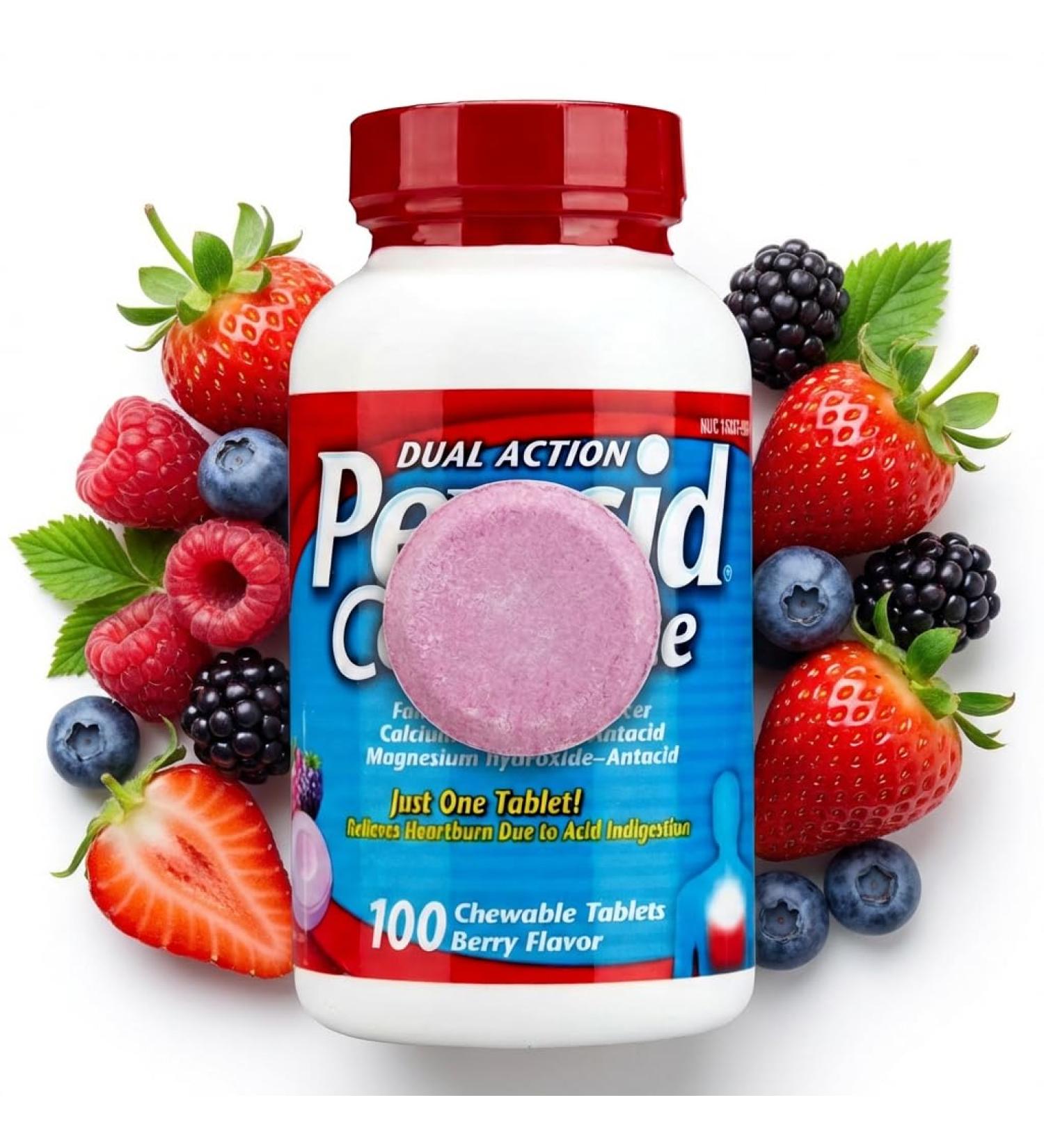 MEELTA Complete Chewable Acid Reducer - Heartburn Ease Acid Reflux Reducer Heartburn Chews Acid Control 100ct Antacid Tablets Chewable Sticker - Buy Online on GoSupps.com