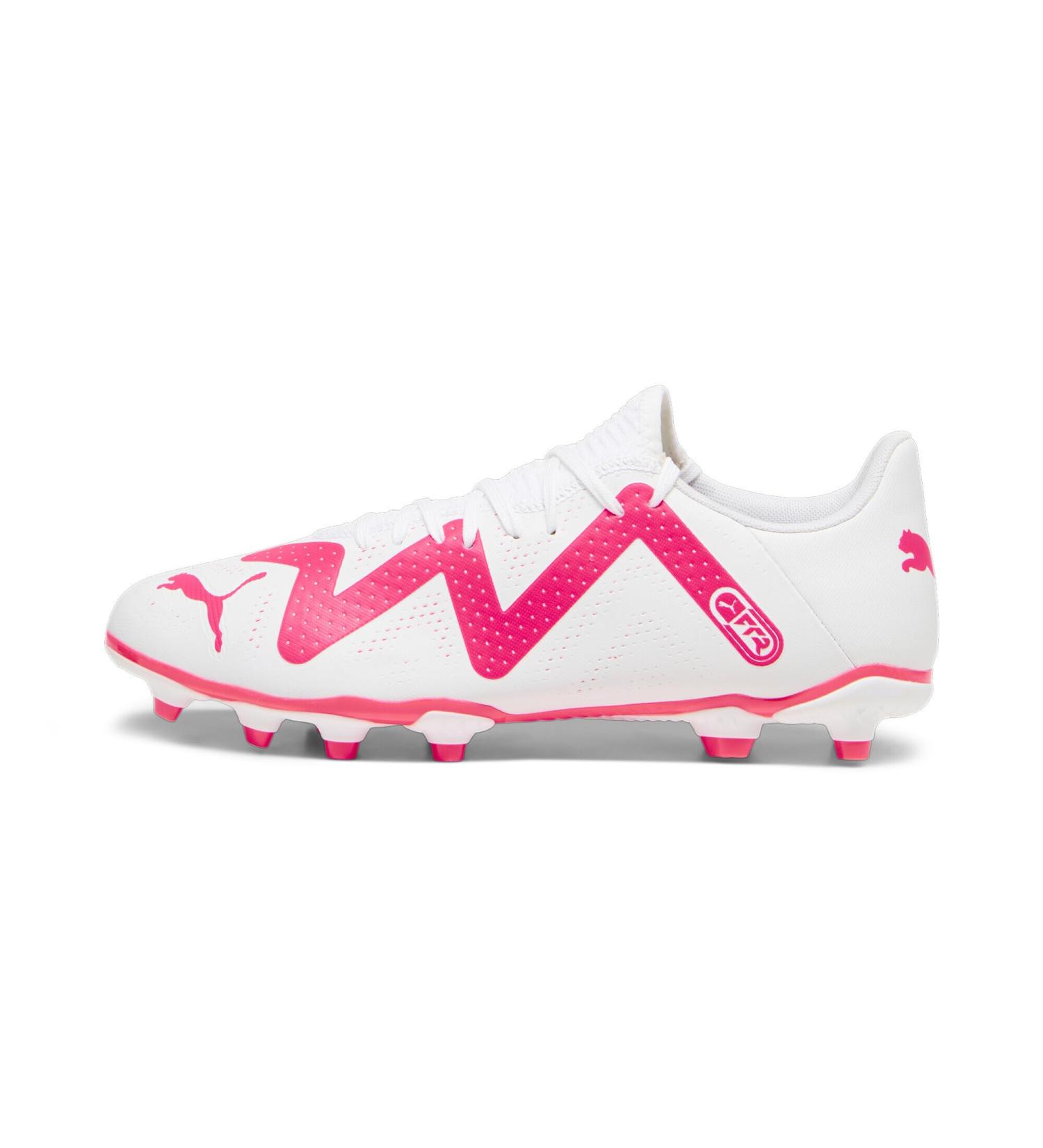PUMA Men's Future Play FG/AG Football Shoe - EU 43 White & Fire Orchid | International Shipping Available - Buy Online on GoSupps.com