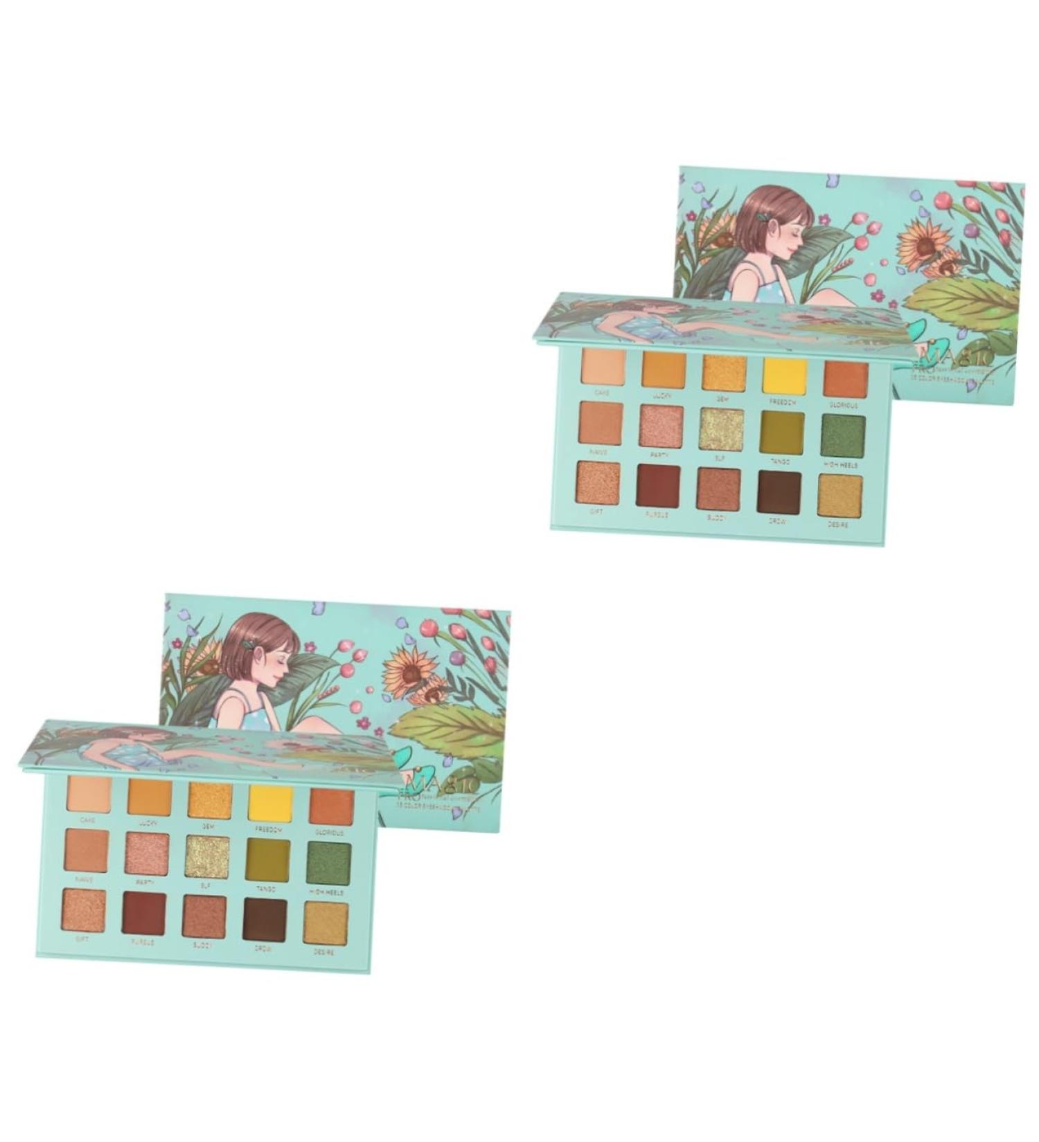 FOMIYES 2 Pcs Eyeshadow Makeup Accessories Cosmetic Pallet Eye Shadow Flash Shimmer 1 count (Pack of 1) Greenx2pcs - Buy Online on GoSupps.com