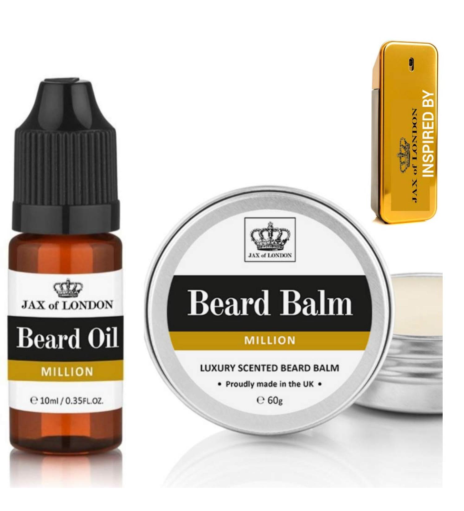 Jax of London Million Beard Oil & Balm for Men Comb0 60g Beard Balm & 10ml Beard Oil Beard Moisturizer for Men Beard Grooming Kit Scented Beard Oil - Buy Online on GoSupps.com