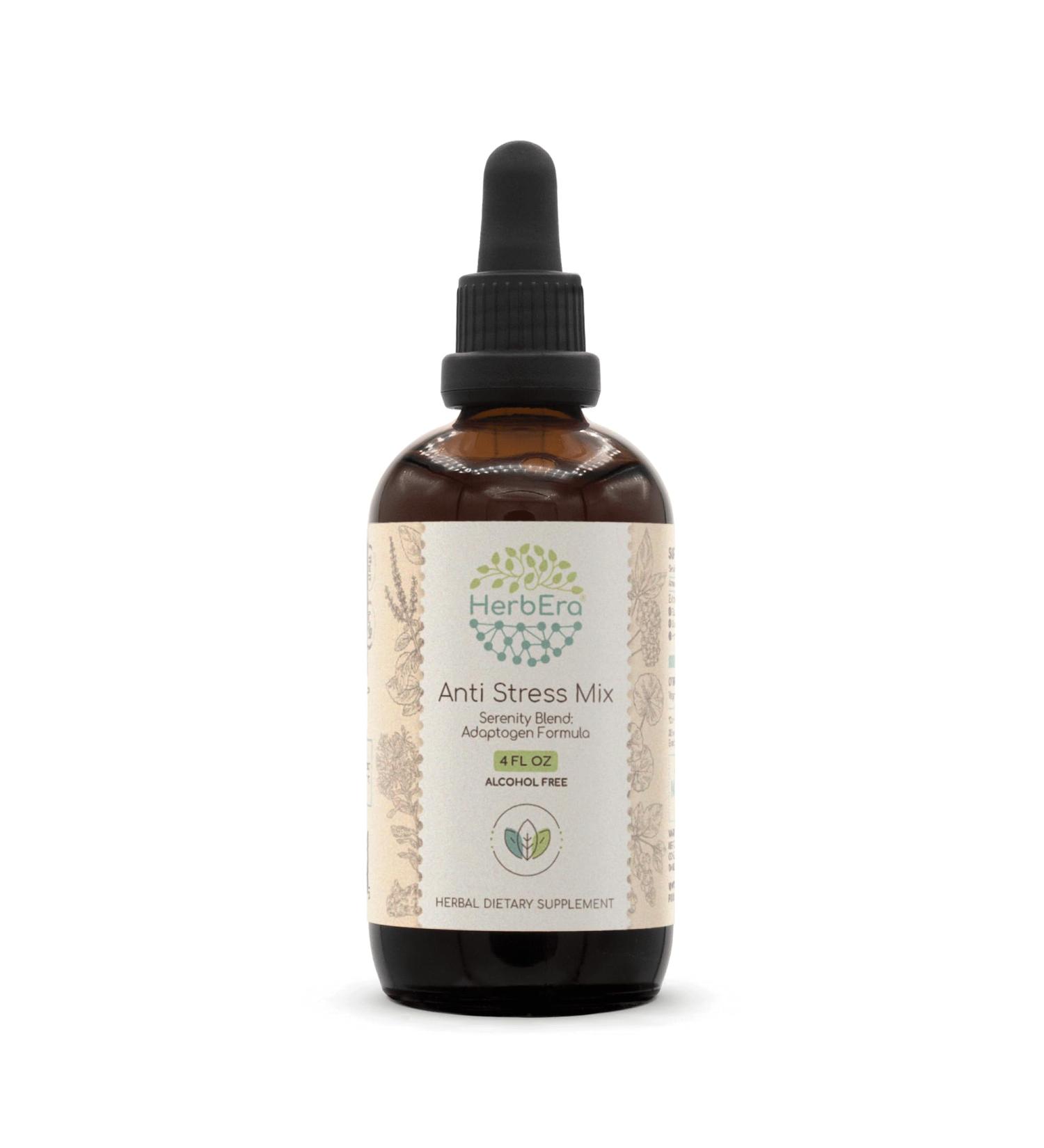 Anti Stress Mix B120 Alcohol-Free Extract Tincture, Eleuthero Root, Rhodiola Root, Schisandra Berry, Gotu Kola Herb, Holy Basil Herb. Serenity Blend: Adaptogen Formula 4 Fl Oz 4 Fl Oz (Pack of 1) - Buy Online on GoSupps.com
