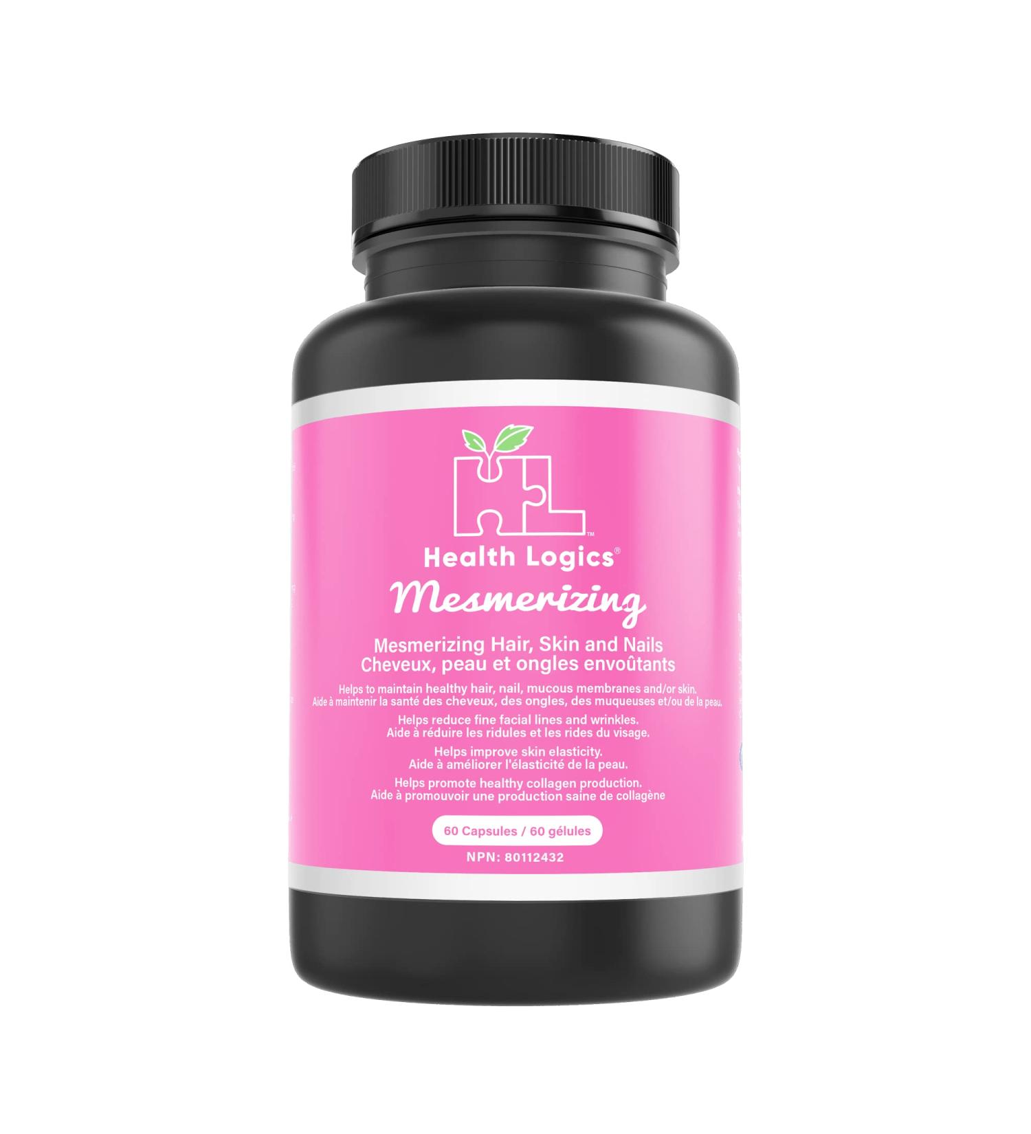 Health Logics Mesmerizing | Hair Skin & Nails with Biotin BioCell Collagen Vitamin C Hyaluronic Acid | Clinically Evaluated to Reduce Facial Lines Wrinkles Crows Feet & Promote Joint Comfort - Buy Online on GoSupps.com