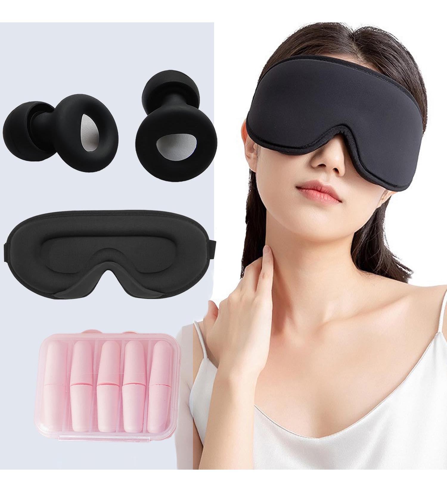 RitMoment M7 Ear Plugs & Sleep Mask Set | Noise Reduction Comfortable Silicone Earplugs for Sleep Snoring & Concerts | 2 Pairs Foam Earplugs Included - Buy Online on GoSupps.com
