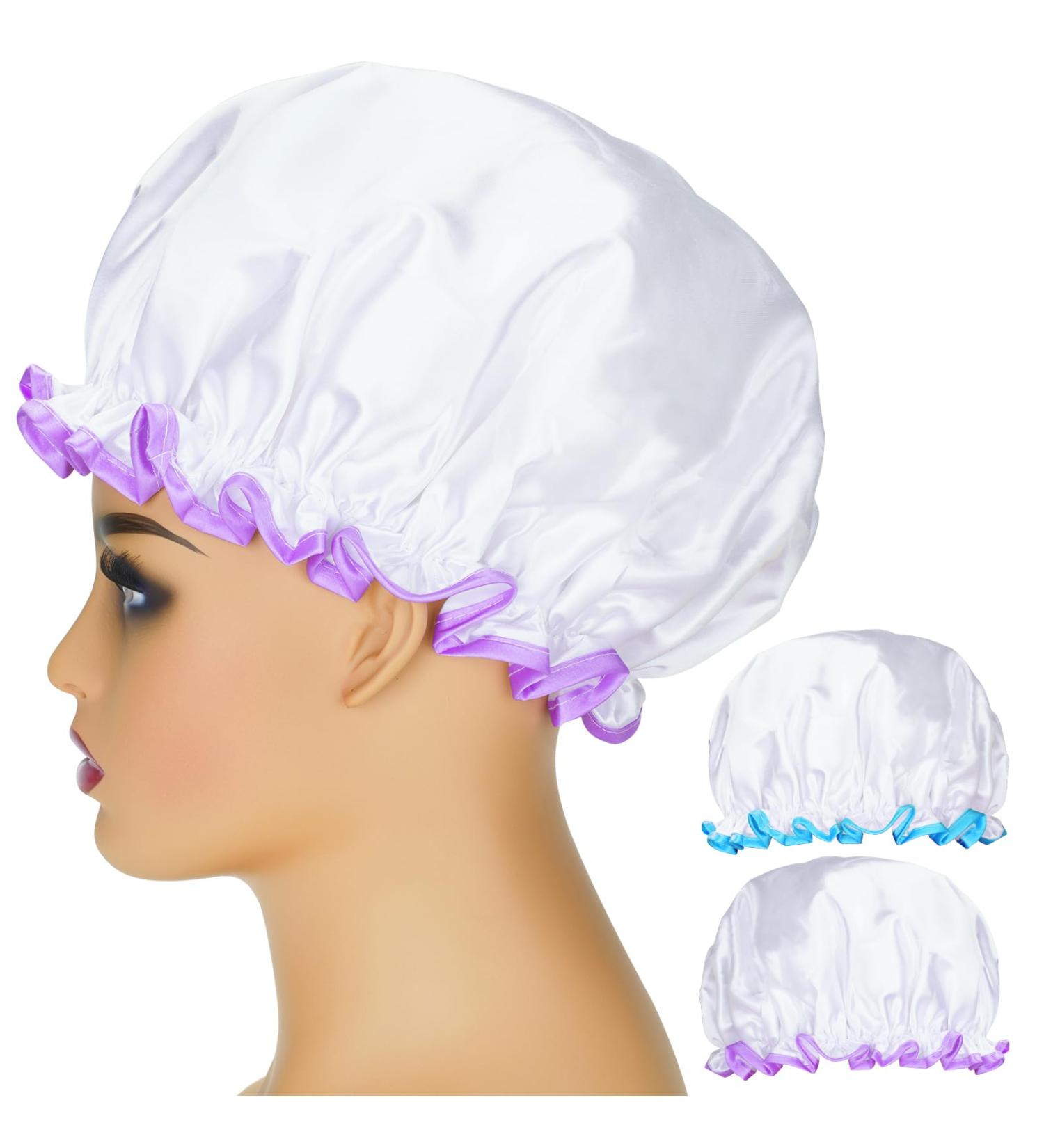 G2PLUS 2PCS Large Shower Cap for Long Hair - 32CM Clear Reusable Elastic Bath Cap for Women and Girls - Ideal for Spa and Home Use - Buy Online on GoSupps.com