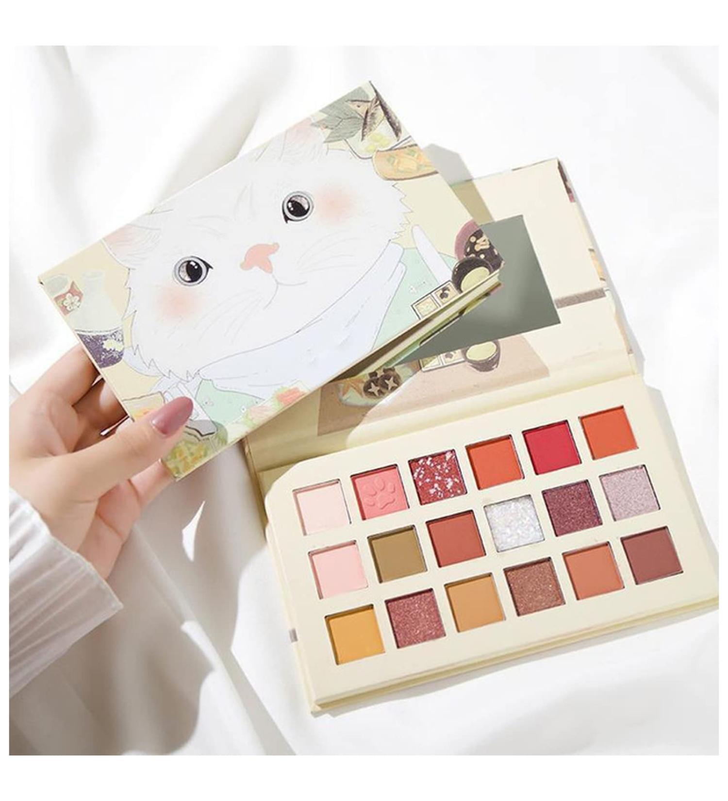 Beauty Palette 18Colors Lazy Eyeshadow Palette Cat Animal Eye Shadow Mette Palette Cosmetic Creastique Beauty Makeup Glitter Eyeshadow Palette(18 colors) - Buy Online on GoSupps.com