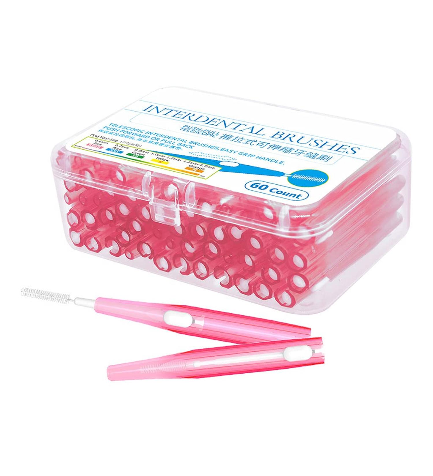 60-Piece Hygiene Push-Pull Interdental Brush Set for Adults - Travel-Friendly Toothpicks & Dental Floss for Healthy Gums - Buy Online on GoSupps.com